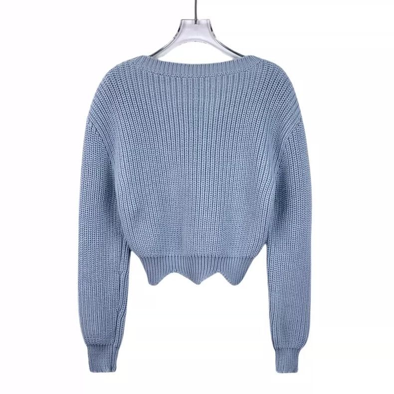Dior Blue Wool Knitted Long Sleeve Sweater Size US XXS / EU 40 - 2 Thumbnail