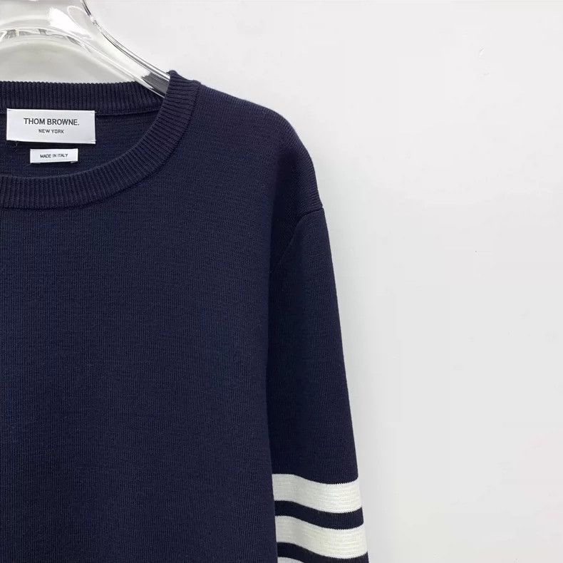 Thom Browne Thom Browne Classic Long Sleeve Knit Sweater Size US L / EU 52-54 / 3 - 3 Thumbnail