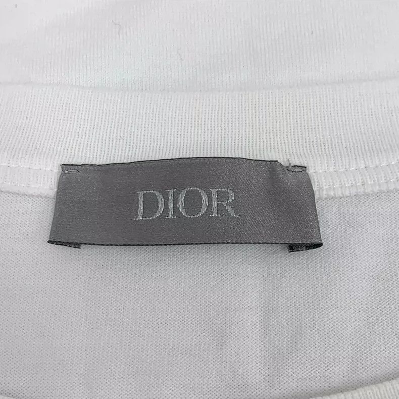 Dior Dior White Logo Embroidered Cotton T-Shirt Size US XL / EU 56 / 4 - 6 Thumbnail