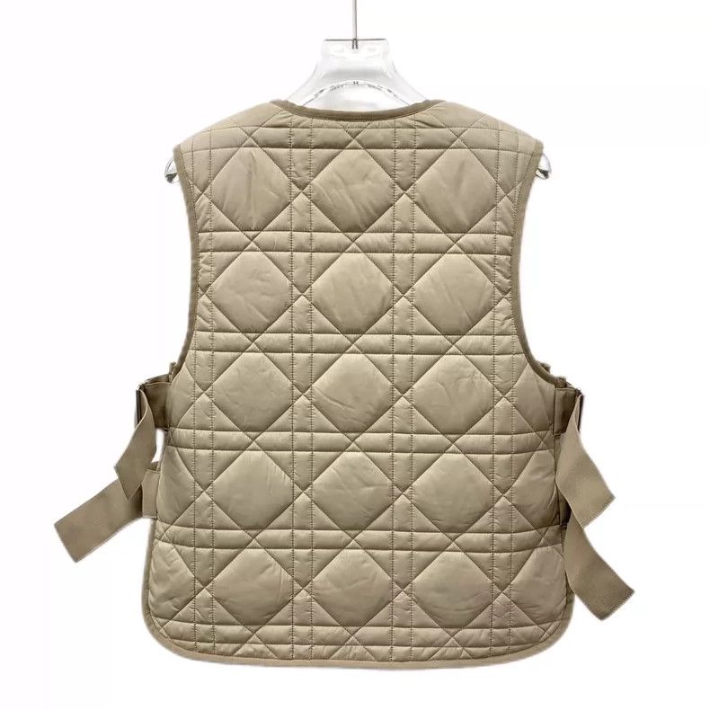 Dior Christian Dior Beige Quilted Vest with Bee Embroidery Size US XS / EU 42 / 0 - 2 Thumbnail