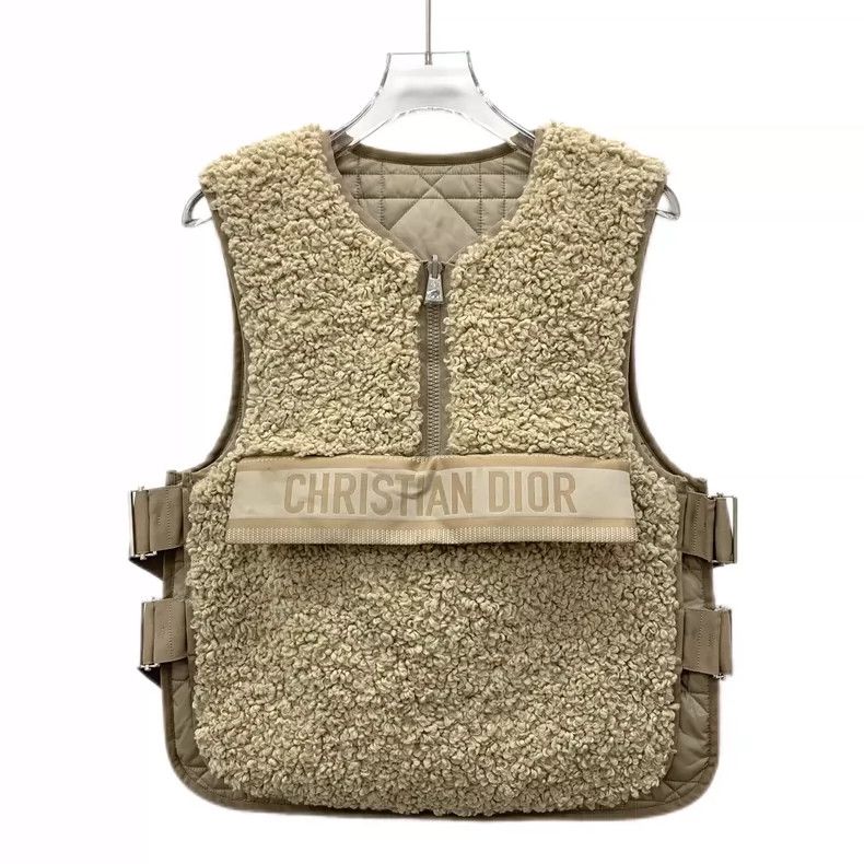 Dior Christian Dior Beige Quilted Vest with Bee Embroidery Size US XS / EU 42 / 0 - 3 Thumbnail