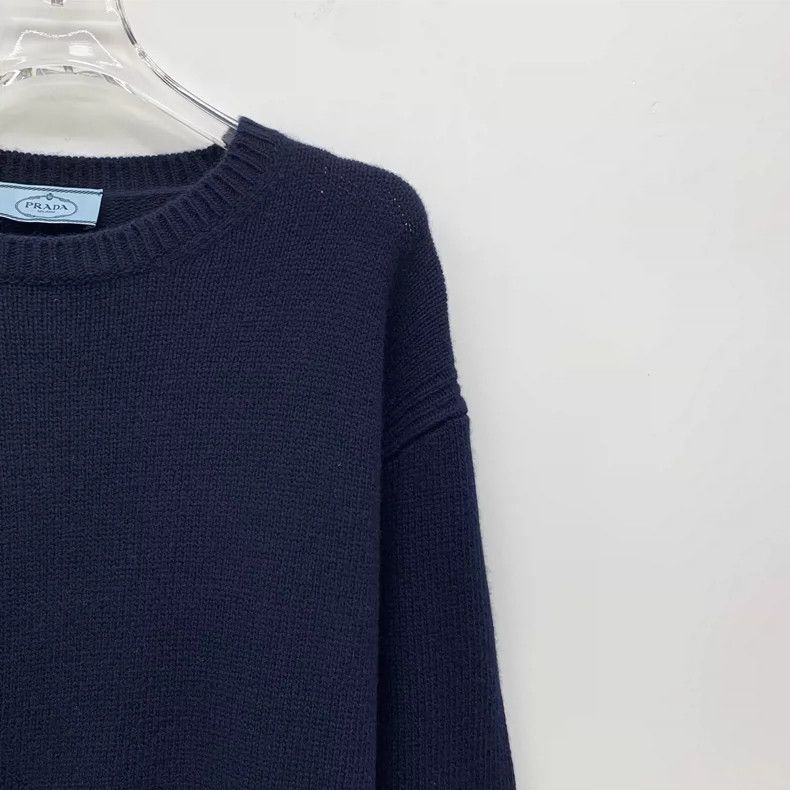 Prada Prada Navy Blue Wool Long Sleeve Sweater Size US M / EU 48-50 / 2 - 3 Thumbnail