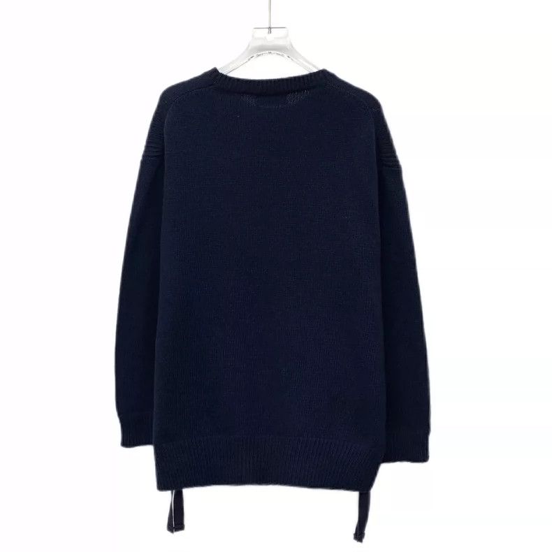 Prada Prada Navy Blue Wool Long Sleeve Sweater Size US M / EU 48-50 / 2 - 2 Thumbnail