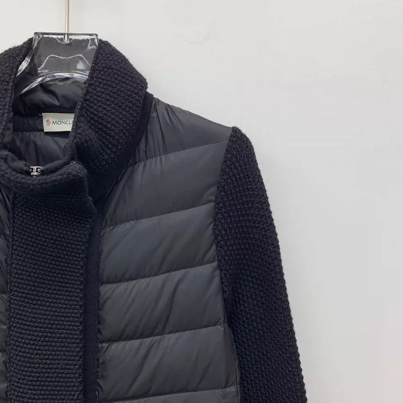 Moncler Moncler Black Logo Zip Knitted Down Jacket Size US XS / EU 42 / 0 - 3 Thumbnail