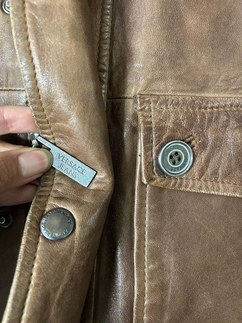 Versace Versace Men's Leather Jacket with Shearling Collar Size US L / EU 52-54 / 3 - 4 Thumbnail