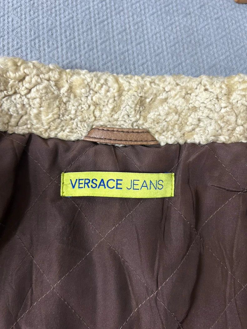 Versace Versace Men's Leather Jacket with Shearling Collar Size US L / EU 52-54 / 3 - 3 Thumbnail