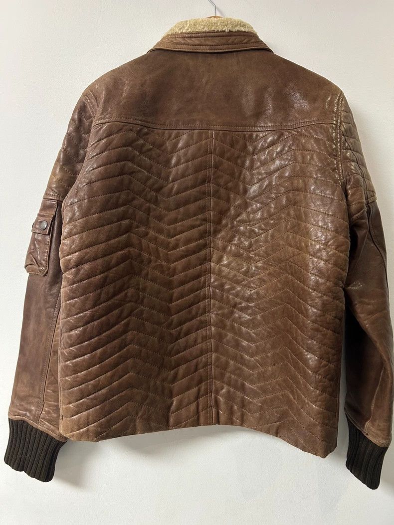 Versace Versace Men's Leather Jacket with Shearling Collar Size US L / EU 52-54 / 3 - 2 Thumbnail