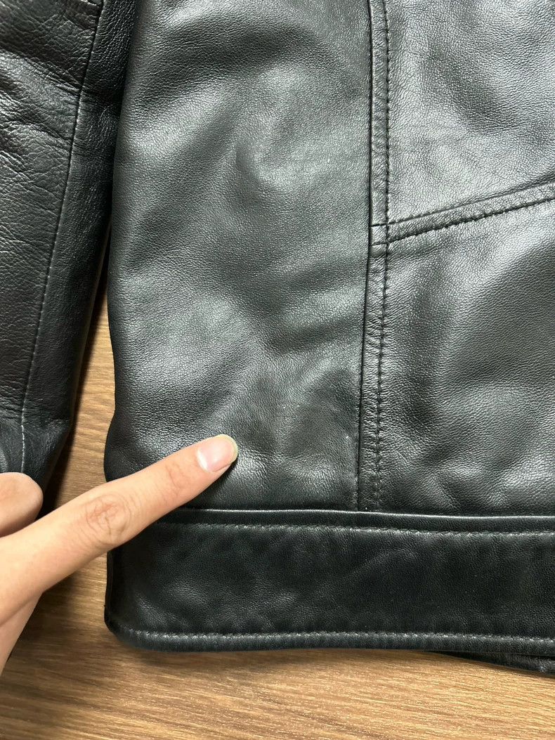 Calvin Klein 205W39NYC Calvin Klein Men's Leather Jacket with Hood Size US L / EU 52-54 / 3 - 5 Thumbnail
