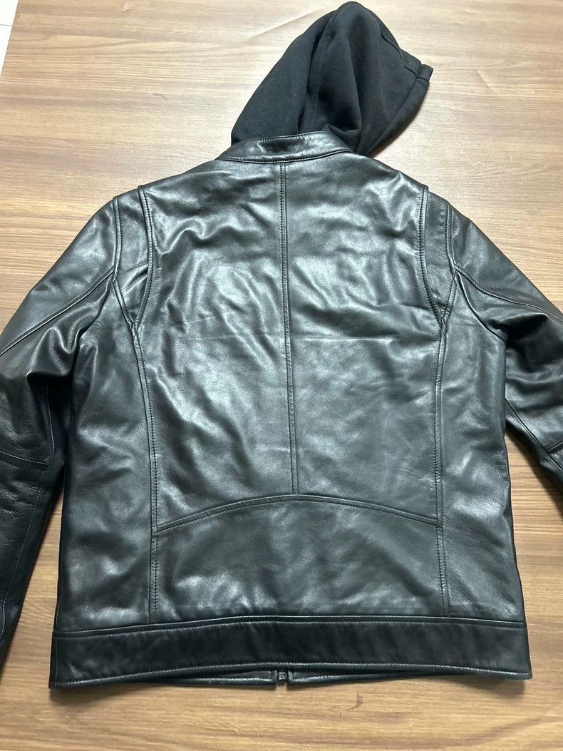 Calvin Klein 205W39NYC Calvin Klein Men's Leather Jacket with Hood Size US L / EU 52-54 / 3 - 2 Thumbnail