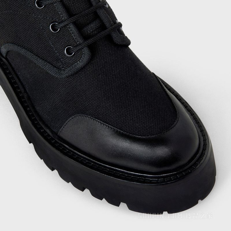Celine bulky lace-up boots in canvas&shiny bull Size US 7 / EU 40 - 4 Thumbnail