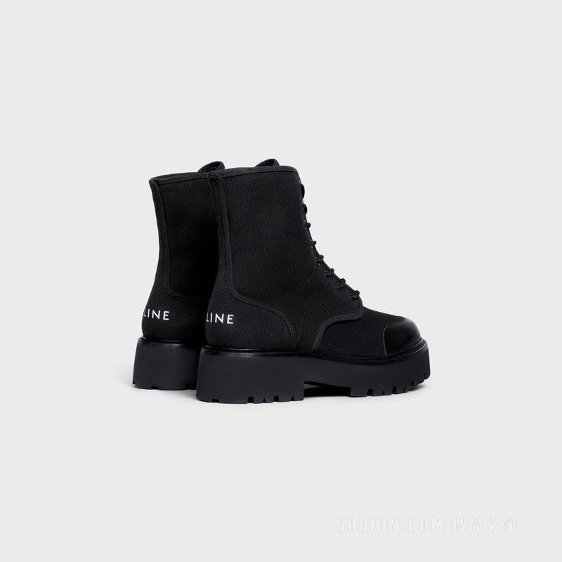Celine bulky lace-up boots in canvas&shiny bull Size US 11 / EU 44 - 3 Thumbnail