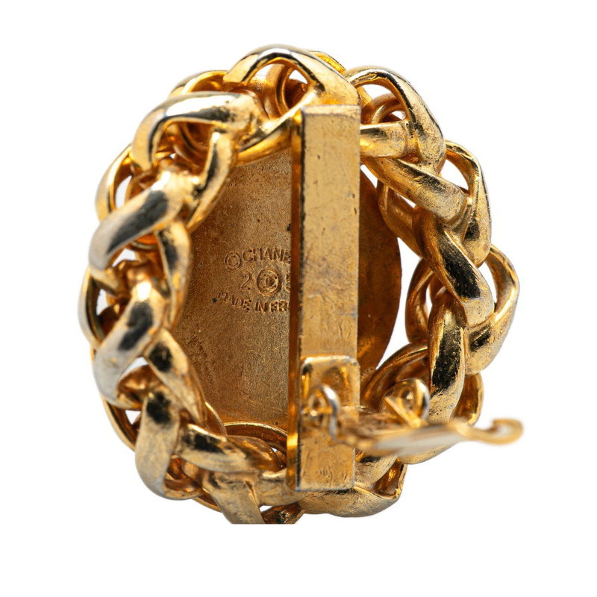 Chanel Chanel Coco Mark Earrings with Rice Motif, Gold Plated, Women's, CHANEL Size ONE SIZE - 4 Thumbnail