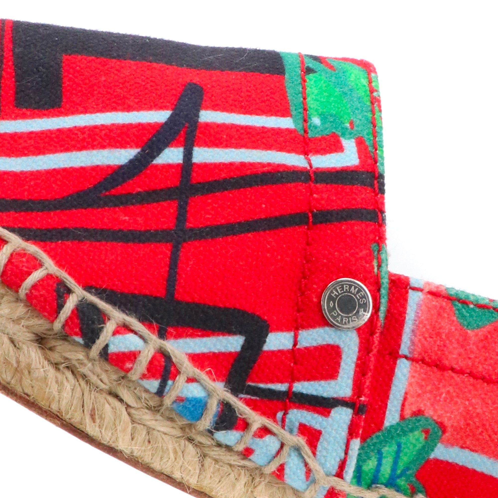 Hermes HERMÈS - Malaga Hermès espadrilles in multicolored canvas (T37) Size US 6 / IT 36 - 4 Thumbnail