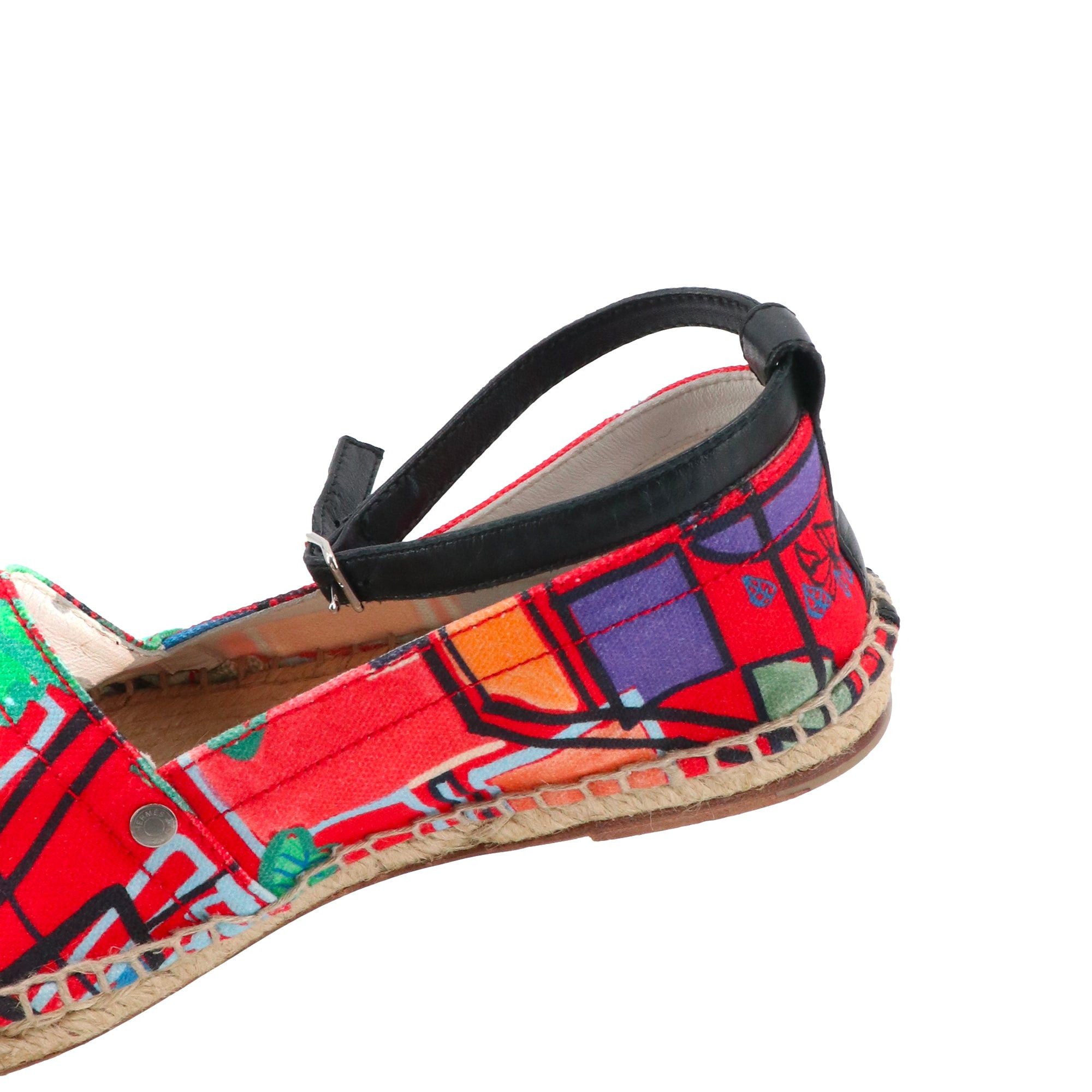 Hermes HERMÈS - Malaga Hermès espadrilles in multicolored canvas (T37) Size US 6 / IT 36 - 5 Thumbnail
