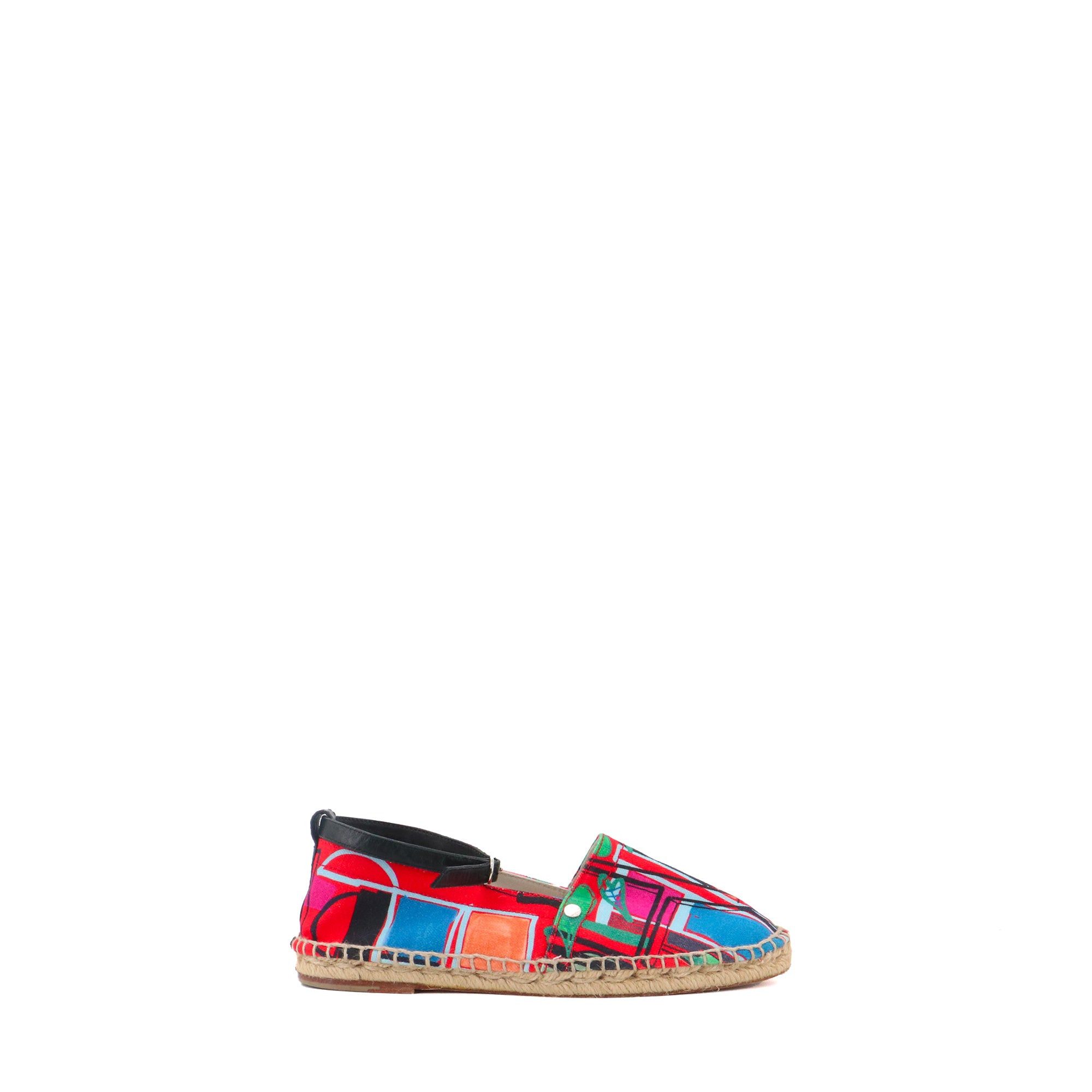 Hermes HERMÈS - Malaga Hermès espadrilles in multicolored canvas (T37) Size US 6 / IT 36 - 2 Thumbnail