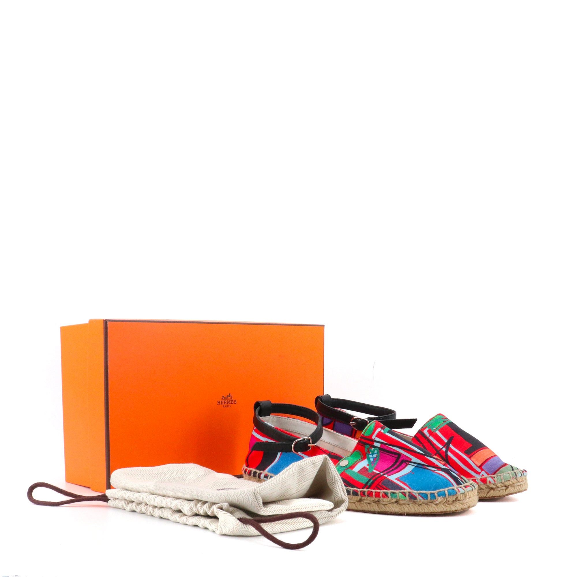 Hermes HERMÈS - Malaga Hermès espadrilles in multicolored canvas (T37) Size US 6 / IT 36 - 7 Thumbnail