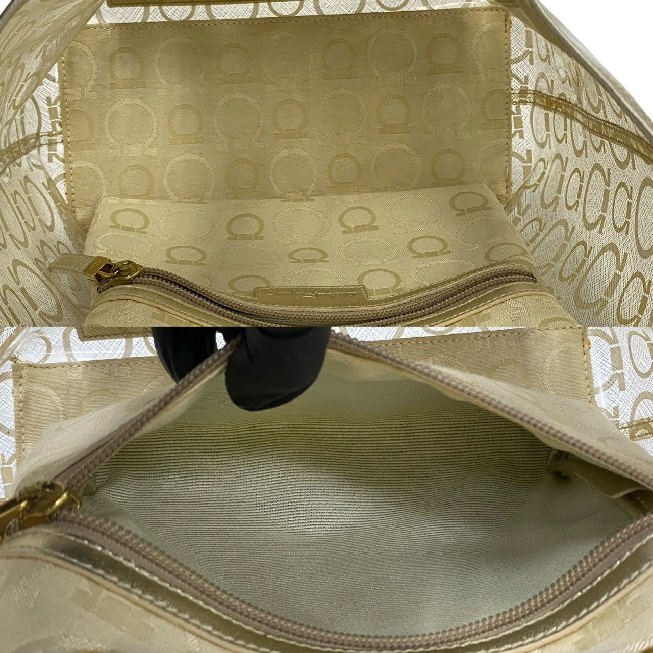 Salvatore Ferragamo Salvatore Ferragamo Tote Bag Gold Vinyl Size ONE SIZE - 8 Thumbnail