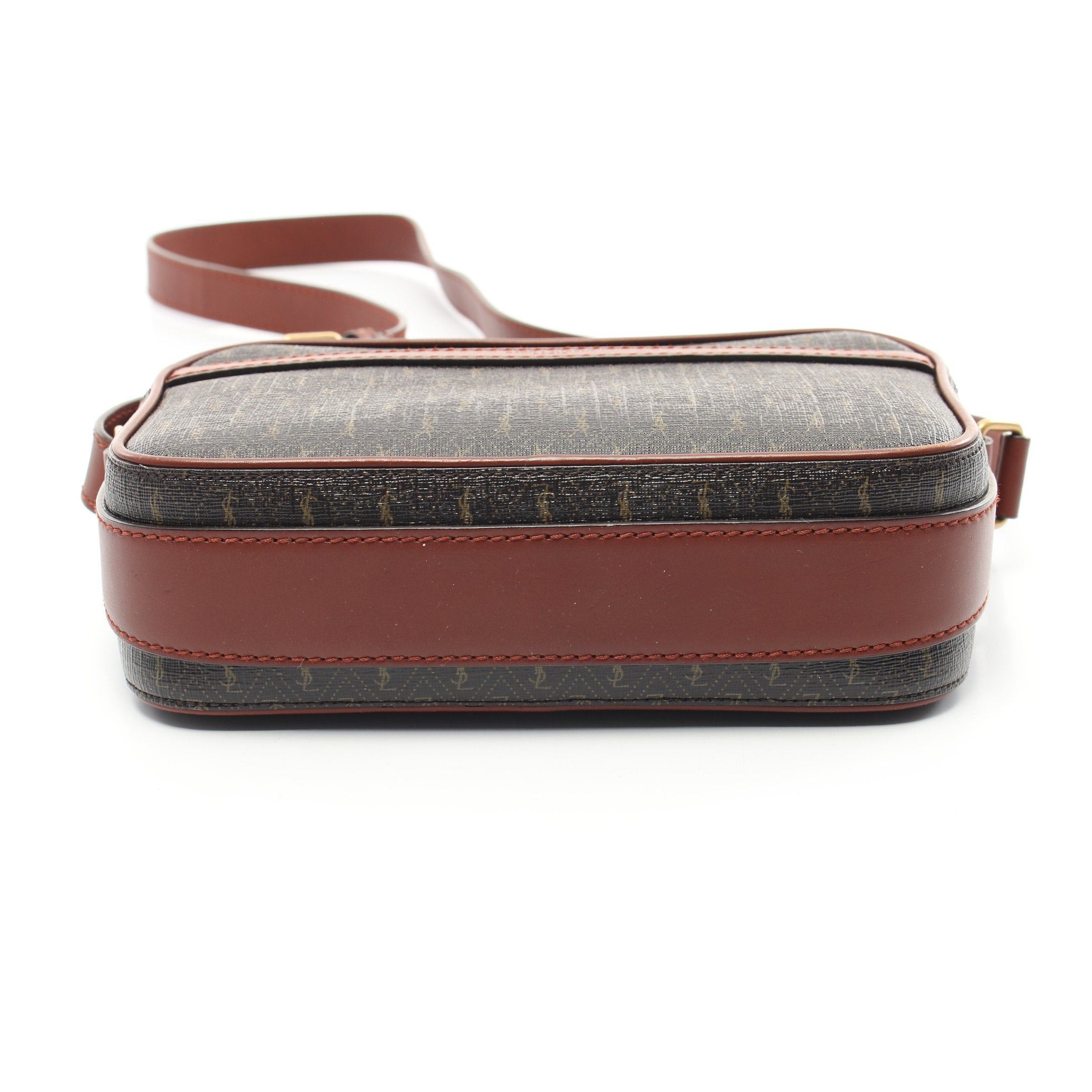 Yves Saint Laurent Yves Saint Laurent Monogram Camera Bag Shoulder Leather Dark Brown Size ONE SIZE - 10 Thumbnail