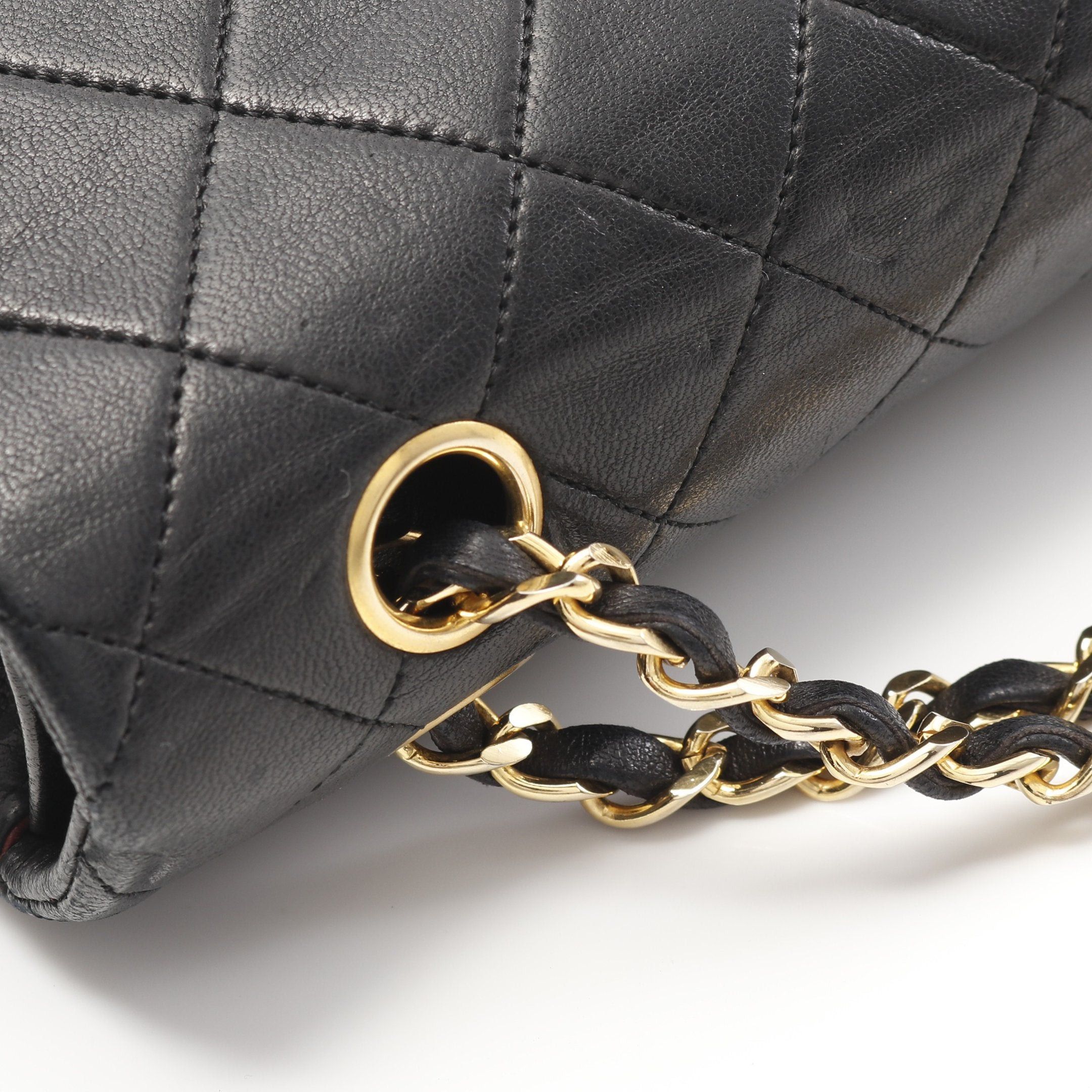 Chanel Chanel Matelasse Double Flap Chain Shoulder Bag Lambskin Black Gold Hardware Size ONE SIZE - 8 Thumbnail