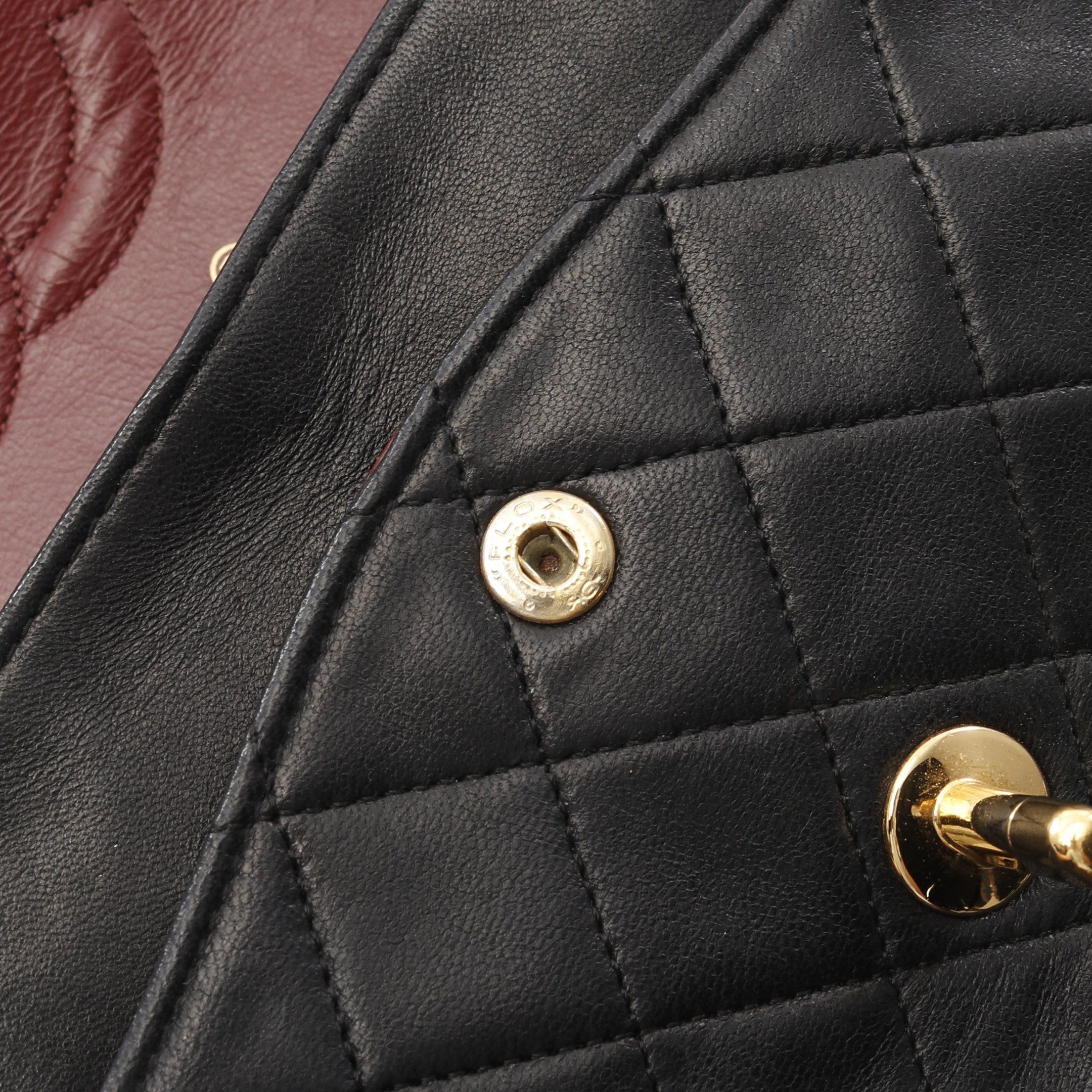 Chanel Chanel Matelasse Double Flap Chain Shoulder Bag Lambskin Black Gold Hardware Size ONE SIZE - 11 Thumbnail