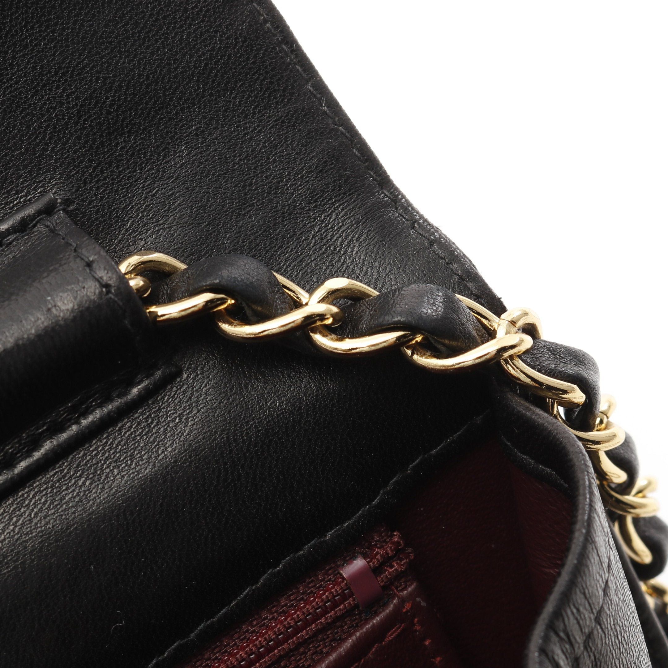 Chanel Chanel Matelasse Full Flap Chain Shoulder Bag Lambskin Black Gold Hardware Size ONE SIZE - 8 Thumbnail