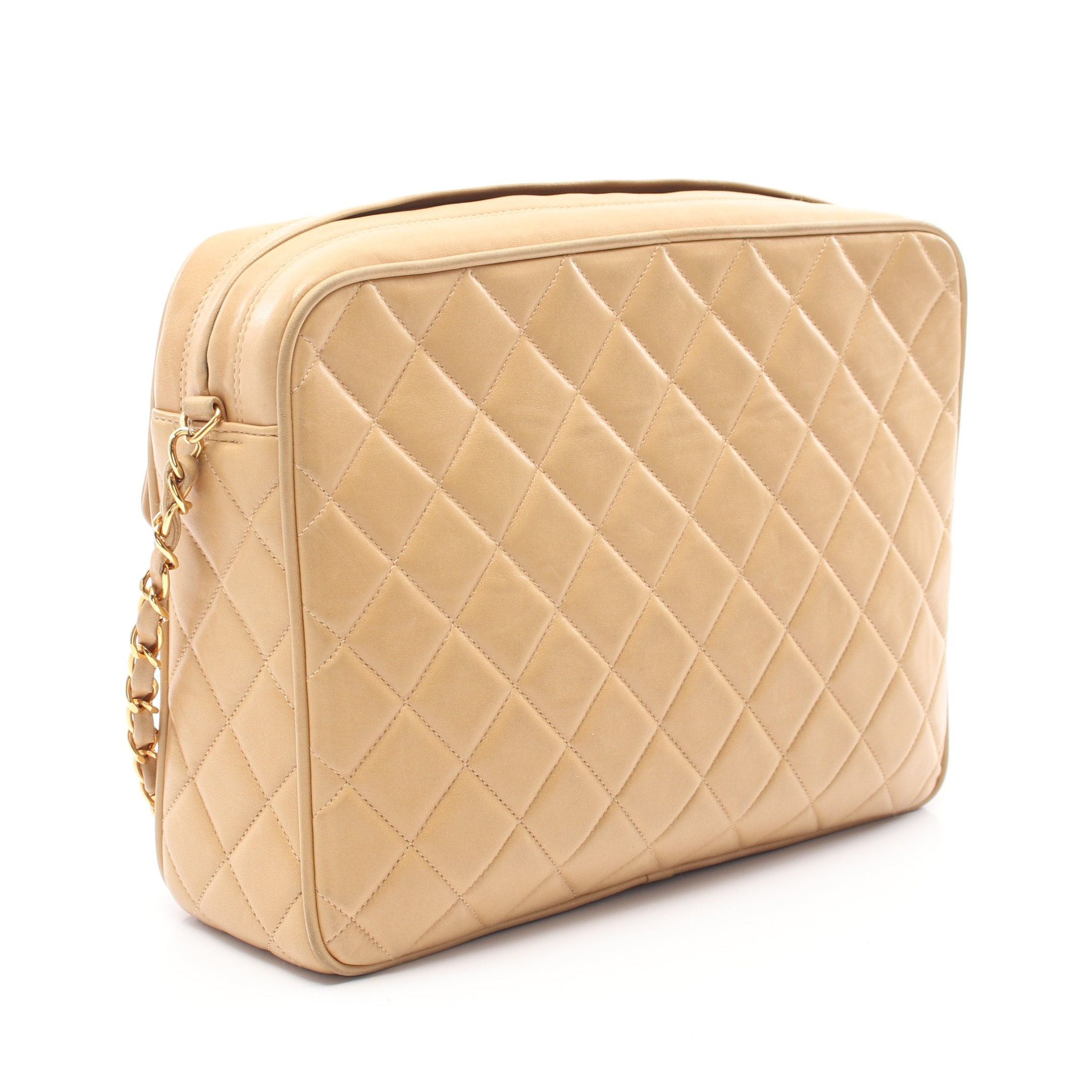 Chanel Chanel Matelasse Chain Shoulder Bag Lambskin Beige Gold Hardware Fringe Size ONE SIZE - 2 Thumbnail