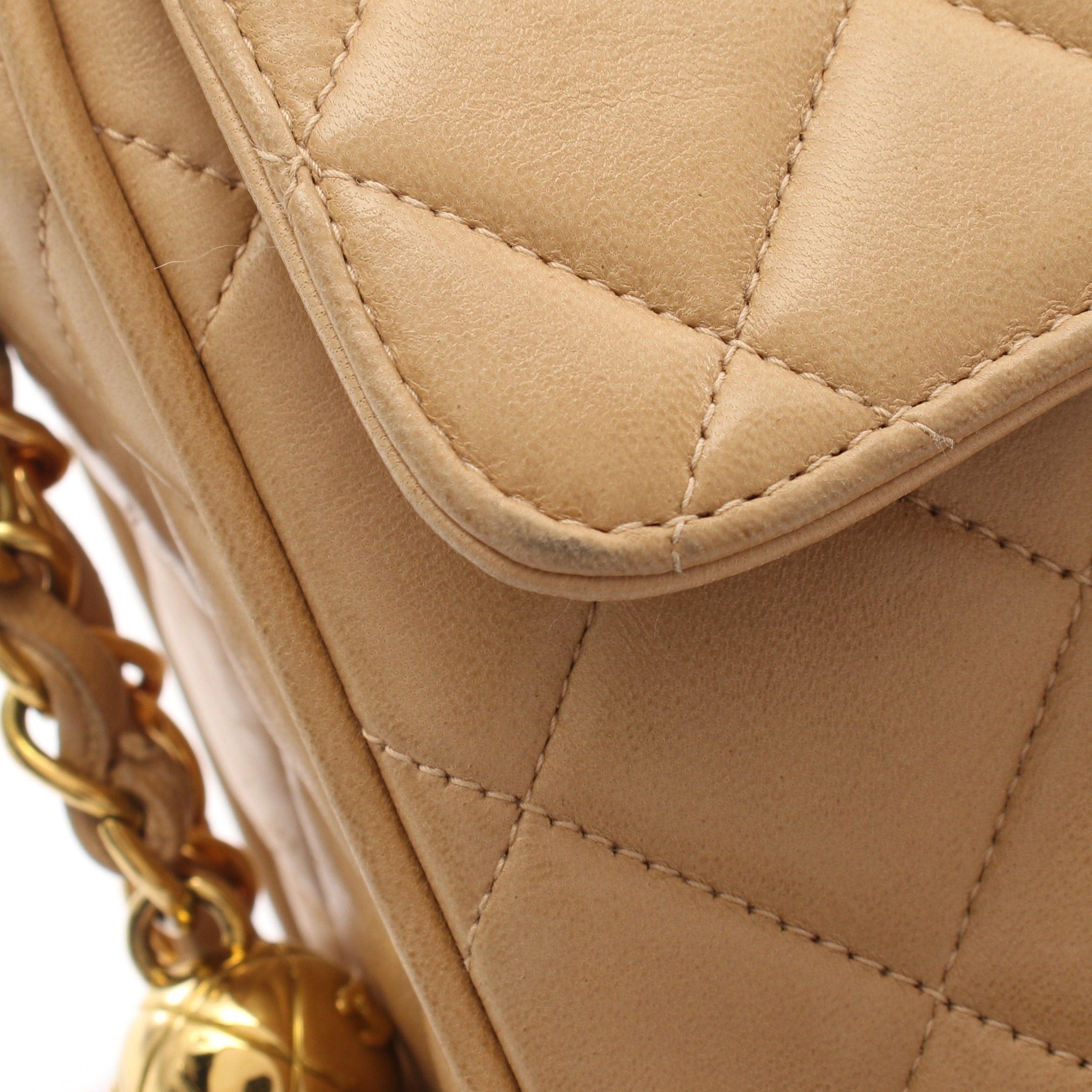 Chanel Chanel Matelasse Chain Shoulder Bag Lambskin Beige Gold Hardware Fringe Size ONE SIZE - 8 Thumbnail