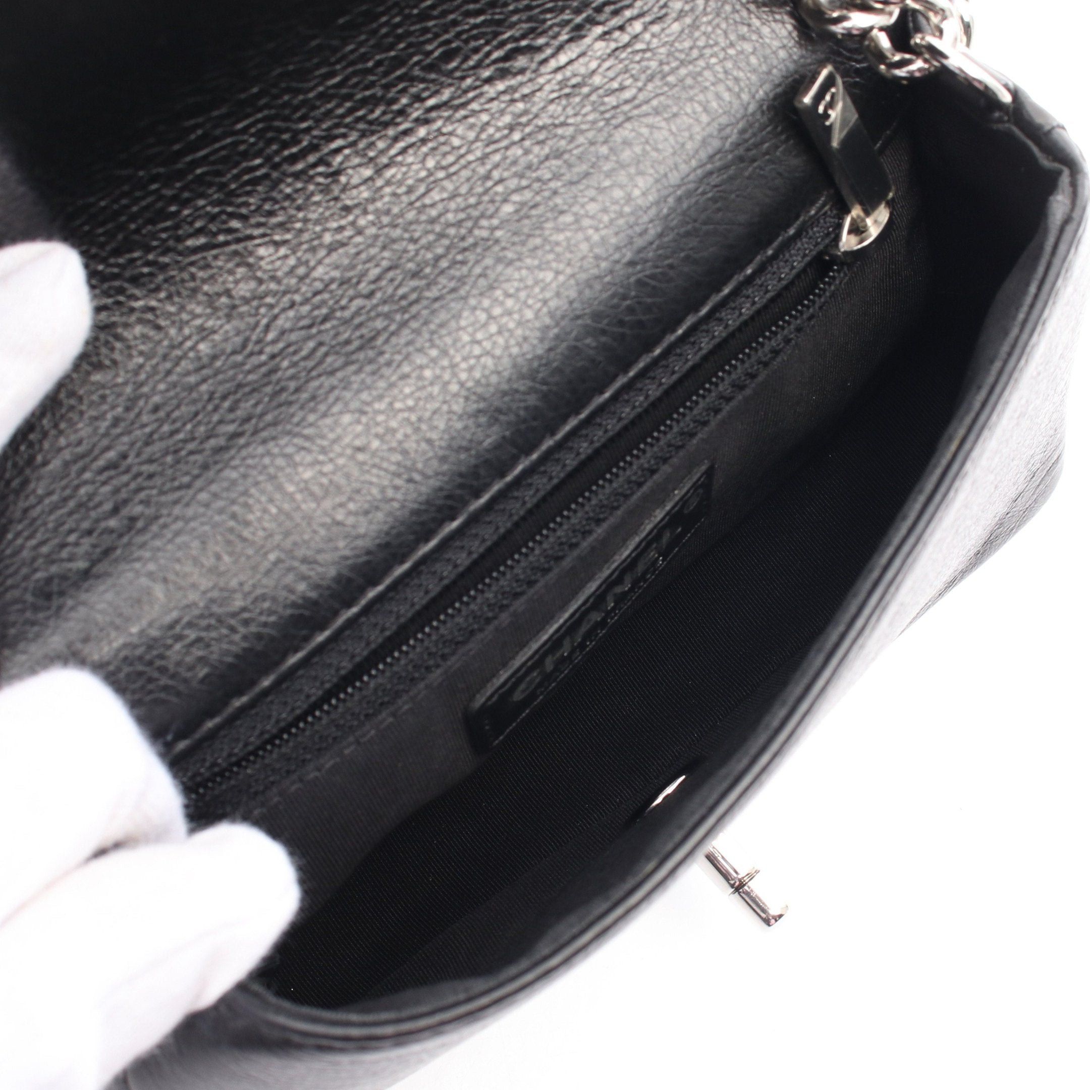Chanel Chanel Matelasse Single Flap Chain Shoulder Bag Leather Black Silver Hardware Size ONE SIZE - 3 Thumbnail