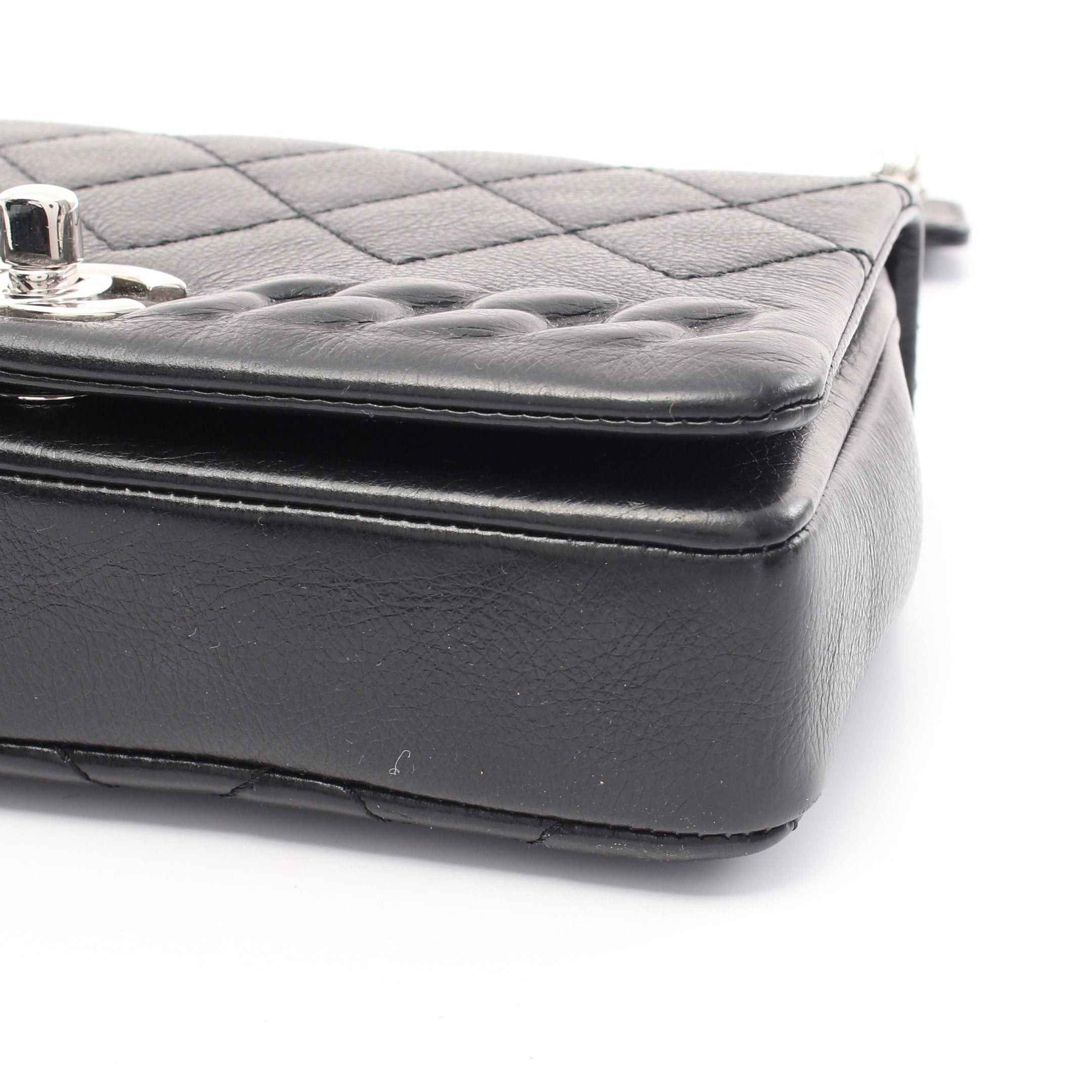 Chanel Chanel Matelasse Single Flap Chain Shoulder Bag Leather Black Silver Hardware Size ONE SIZE - 7 Thumbnail