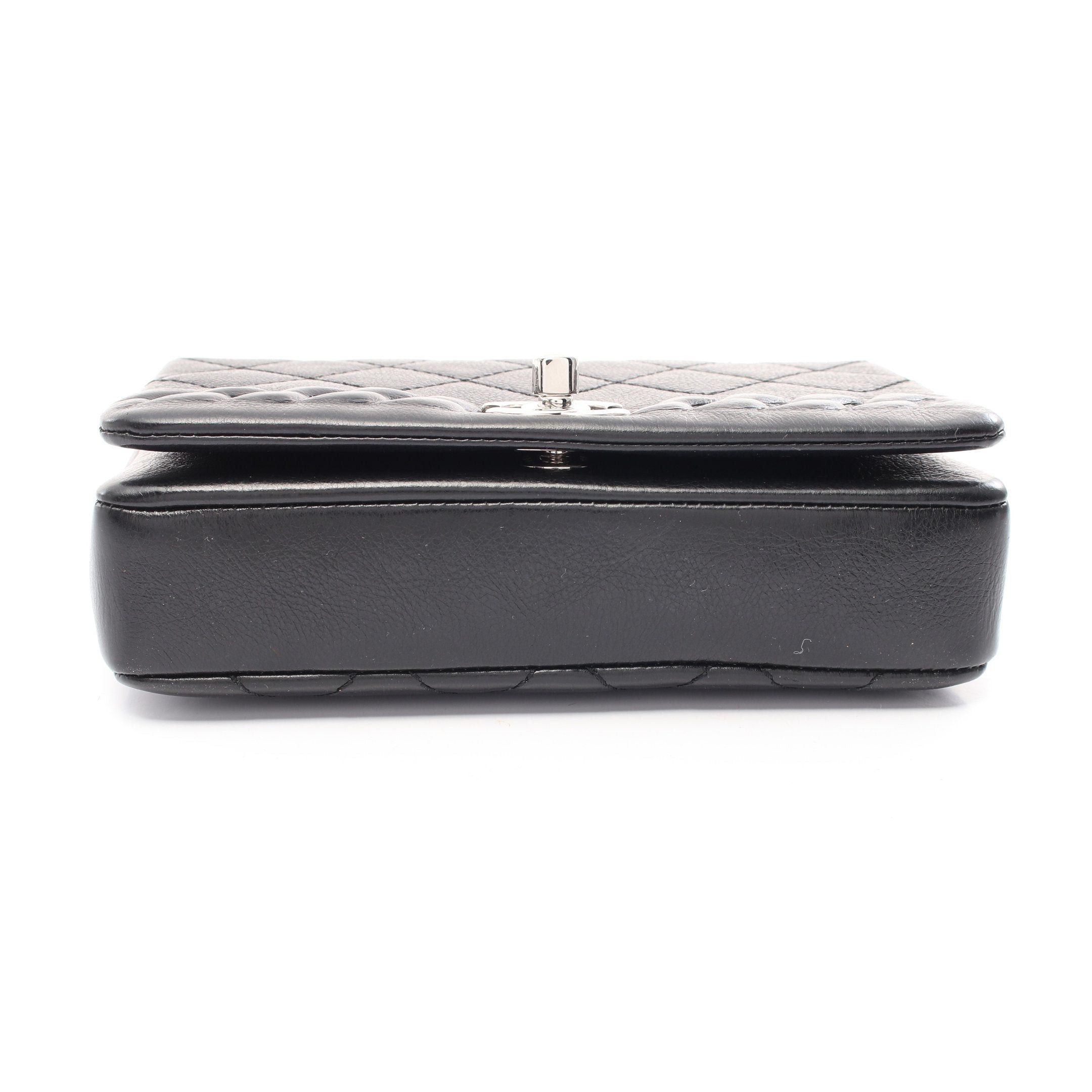 Chanel Chanel Matelasse Single Flap Chain Shoulder Bag Leather Black Silver Hardware Size ONE SIZE - 8 Thumbnail