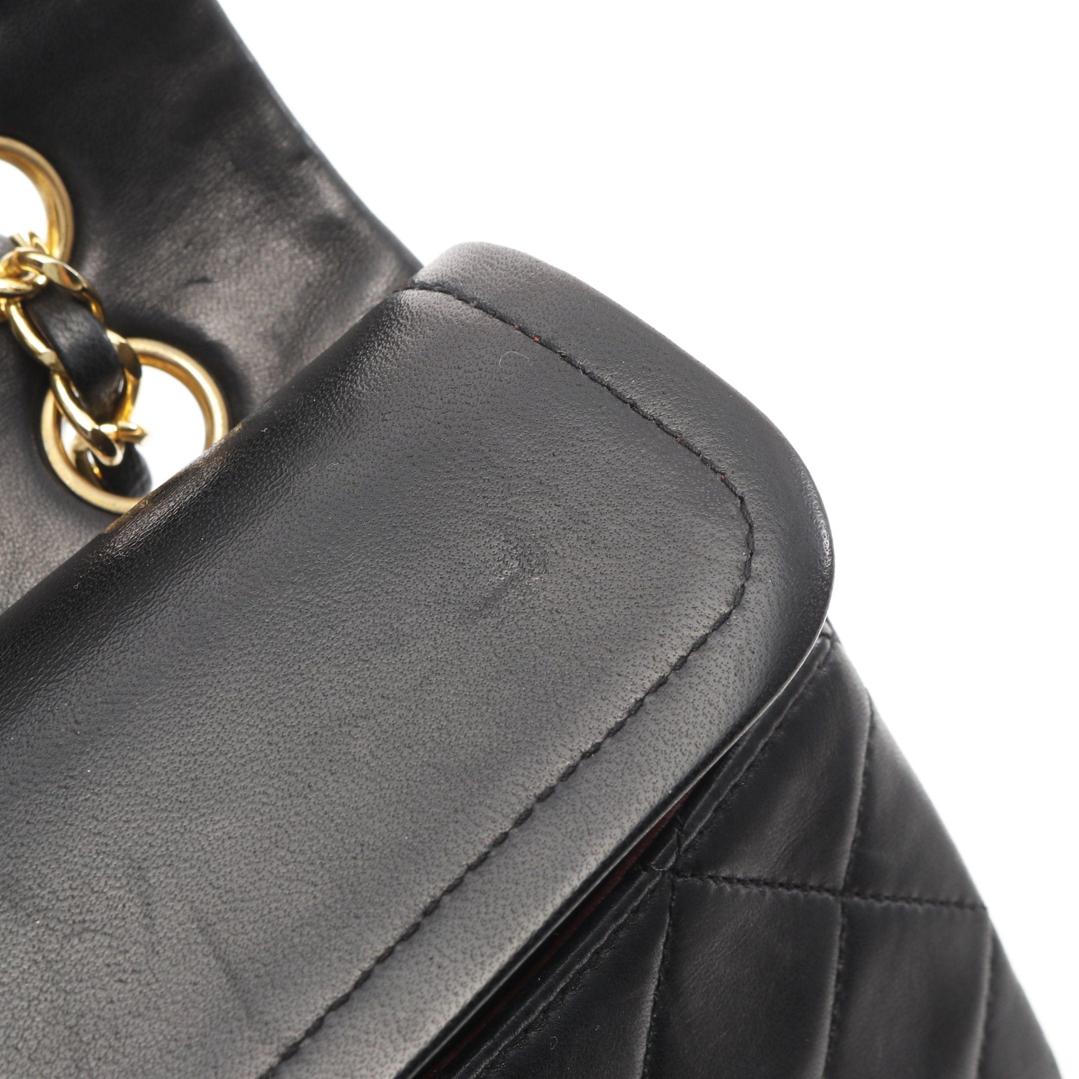 Chanel Chanel Matelasse Double Flap Chain Shoulder Bag Lambskin Black Gold Hardware Size ONE SIZE - 9 Thumbnail