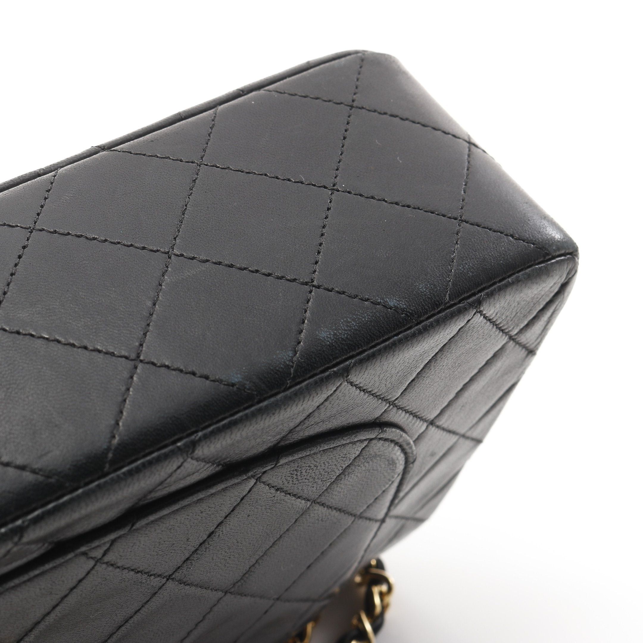 Chanel Chanel Matelasse Double Flap Chain Shoulder Bag Lambskin Black Gold Hardware Size ONE SIZE - 13 Thumbnail