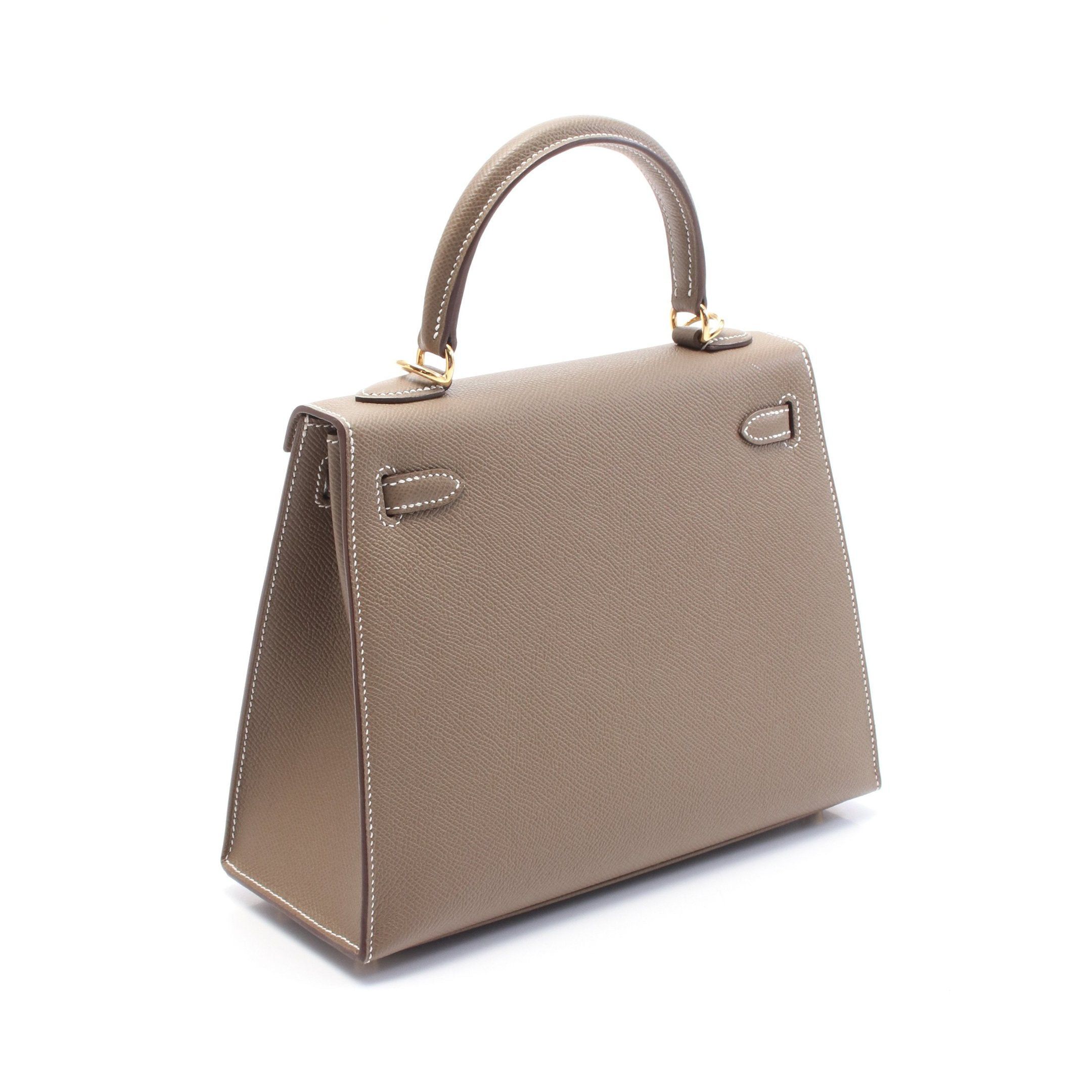 Hermes Hermes Kelly 25 Etoupe Handbag Veau Epsom Gray Brown Gold Hardware Outside Sewing B Stamp Size ONE SIZE - 2 Thumbnail