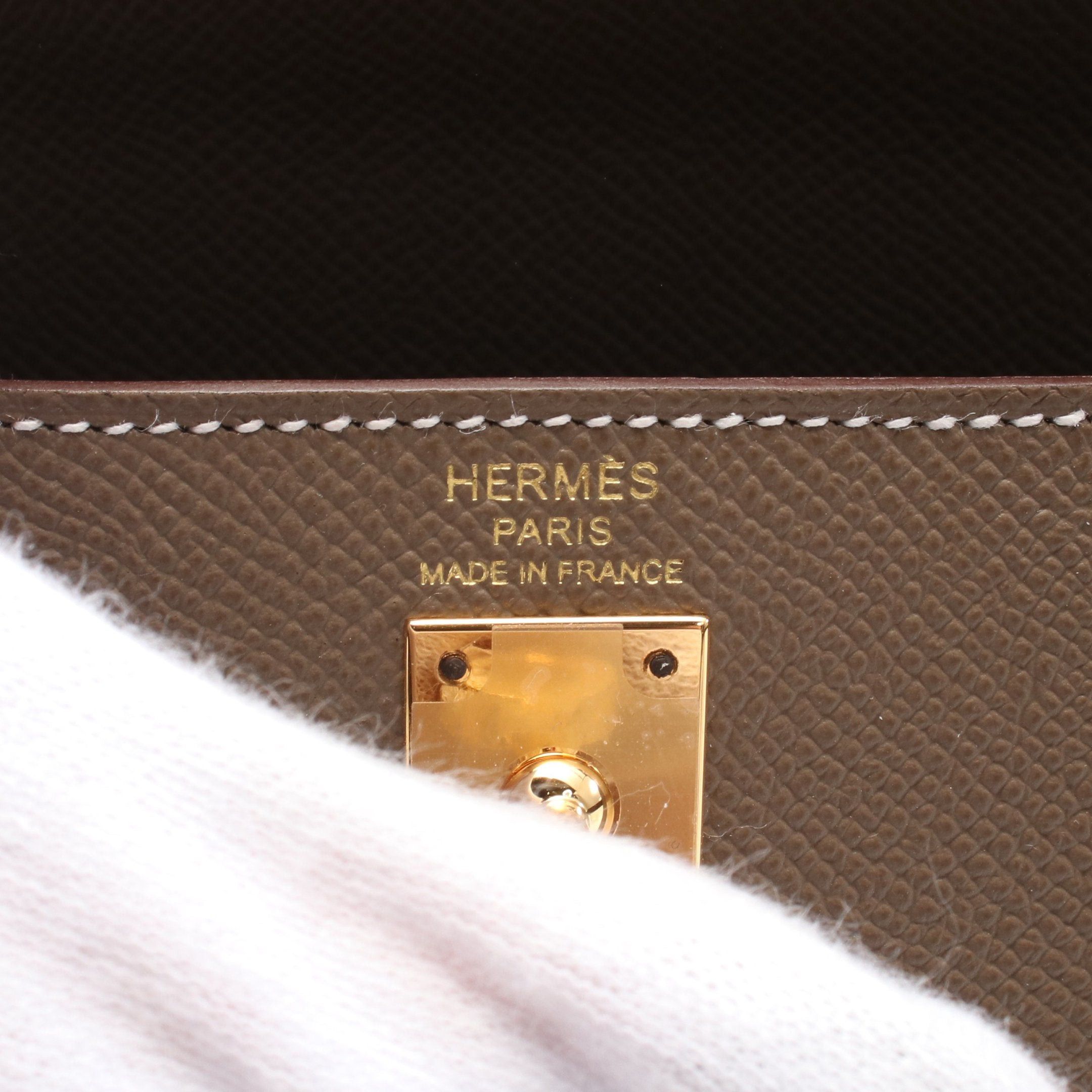 Hermes Hermes Kelly 25 Etoupe Handbag Veau Epsom Gray Brown Gold Hardware Outside Sewing B Stamp Size ONE SIZE - 4 Thumbnail
