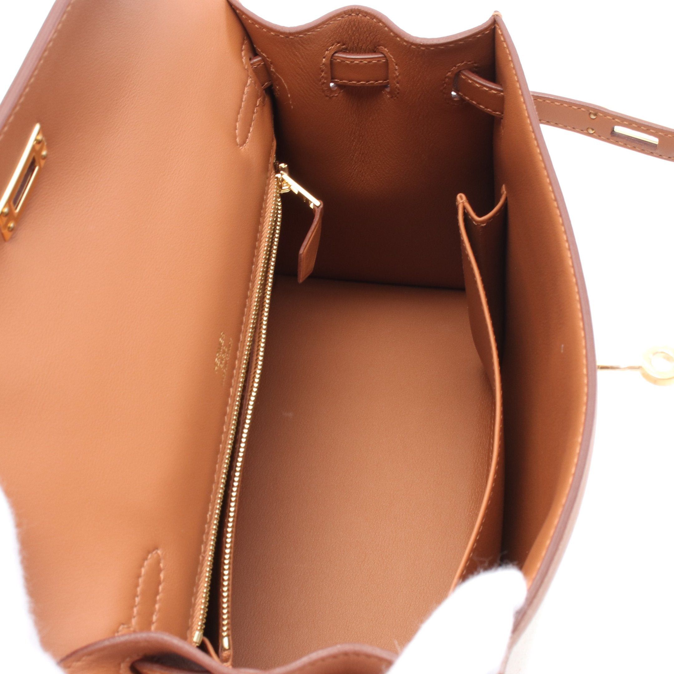 Hermes Hermes Kelly 25 Ecru Forbe Handbag Toile Ash Veau Swift Beige Brown Gold Hardware Double Engraved Size ONE SIZE - 3 Thumbnail