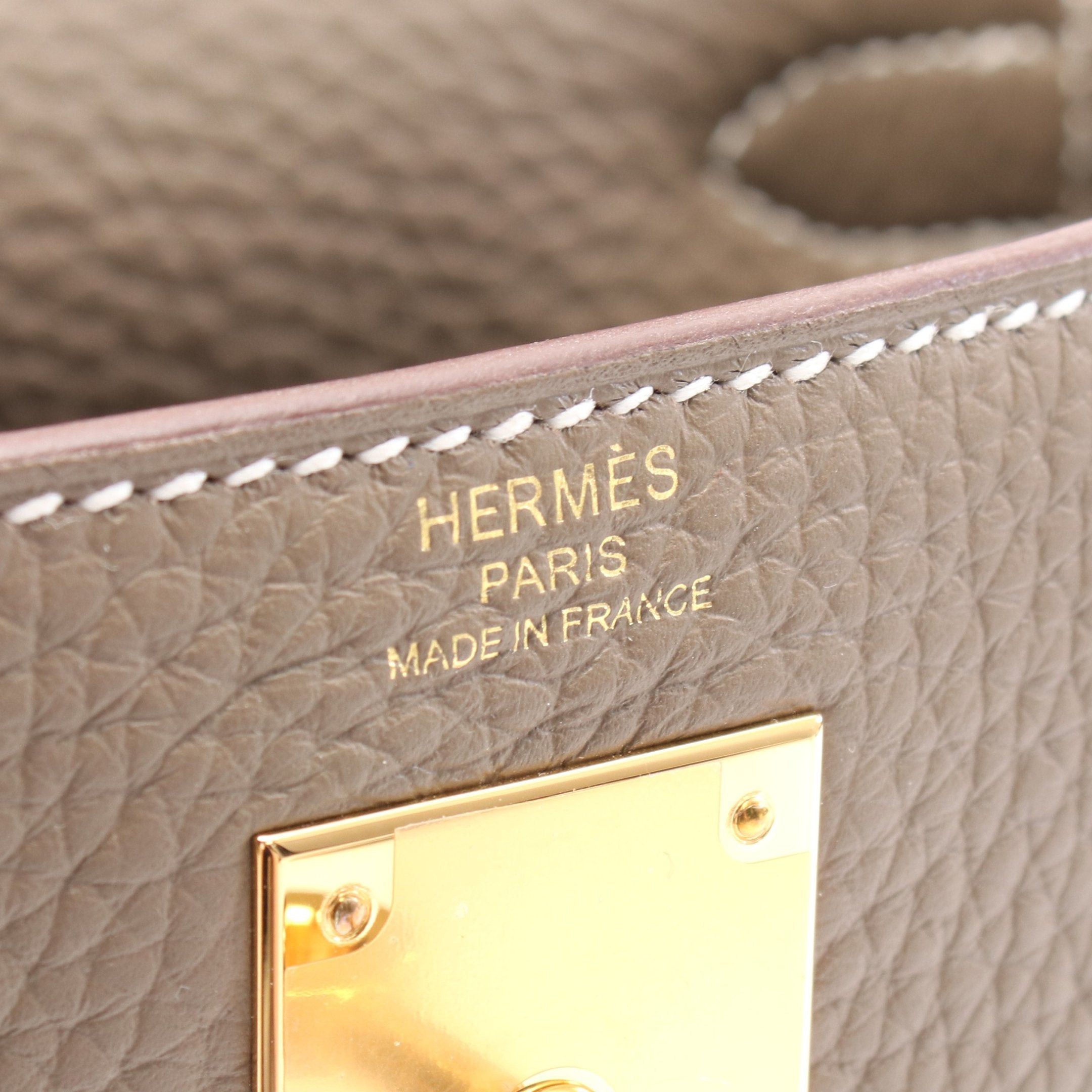 Hermes Hermes Kelly28 Etoupe Handbag Clemence Leather Gray Brown Gold Hardware Inner Stitch Double Engraved Size ONE SIZE - 4 Thumbnail
