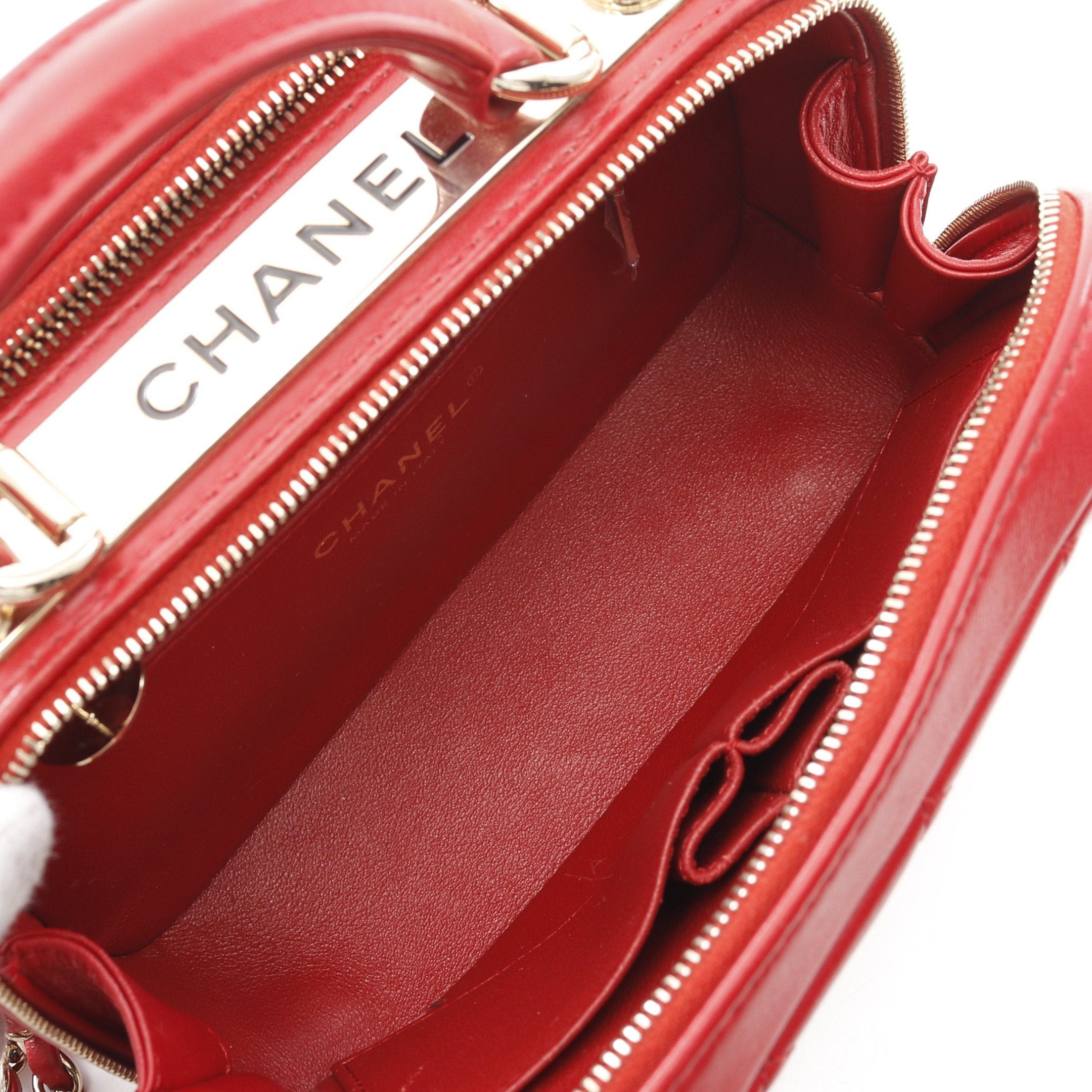 Chanel Chanel Trendy Cc Top Handle Chain Shoulder Bag Lambskin Red Gold Hardware Size ONE SIZE - 3 Thumbnail