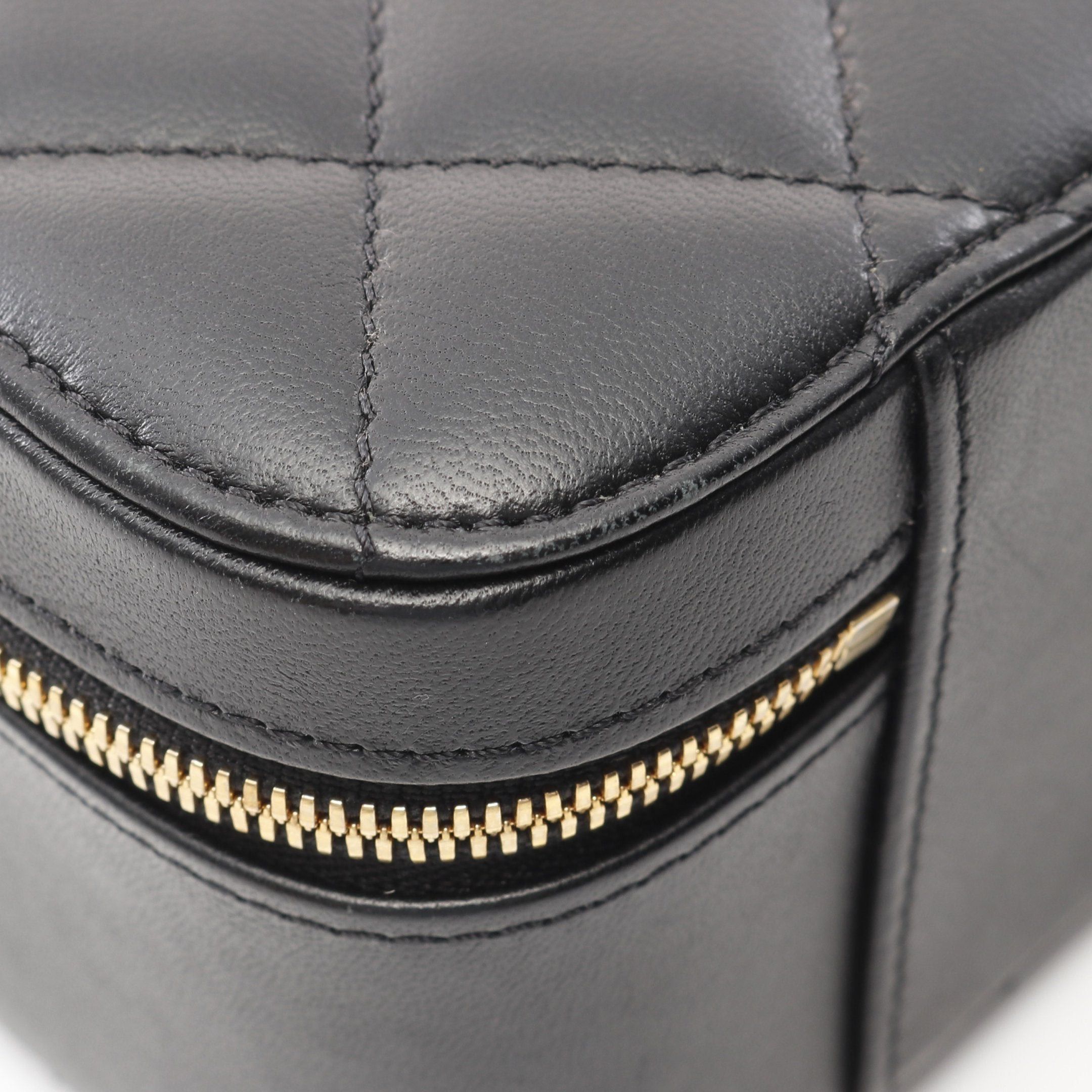 Chanel Chanel Matelasse Top Handle Chain Shoulder Bag Lambskin Black Gold Hardware Size ONE SIZE - 6 Thumbnail
