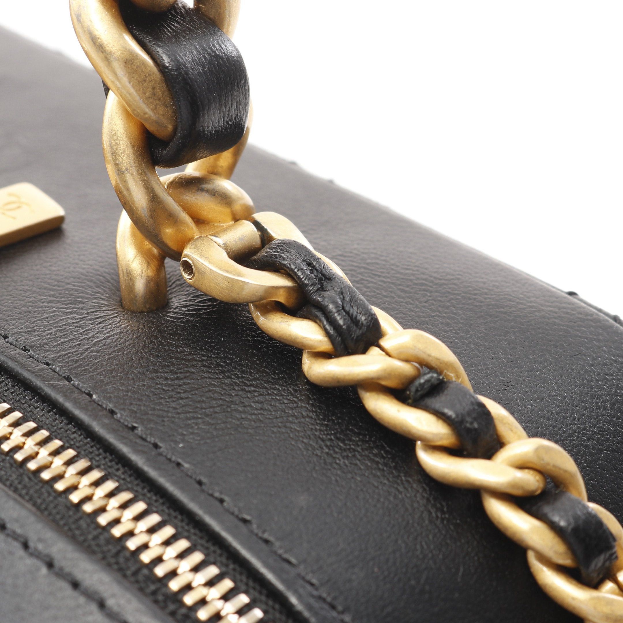 Chanel Chanel Matelasse Top Handle Chain Shoulder Bag Lambskin Black Gold Hardware Size ONE SIZE - 8 Thumbnail