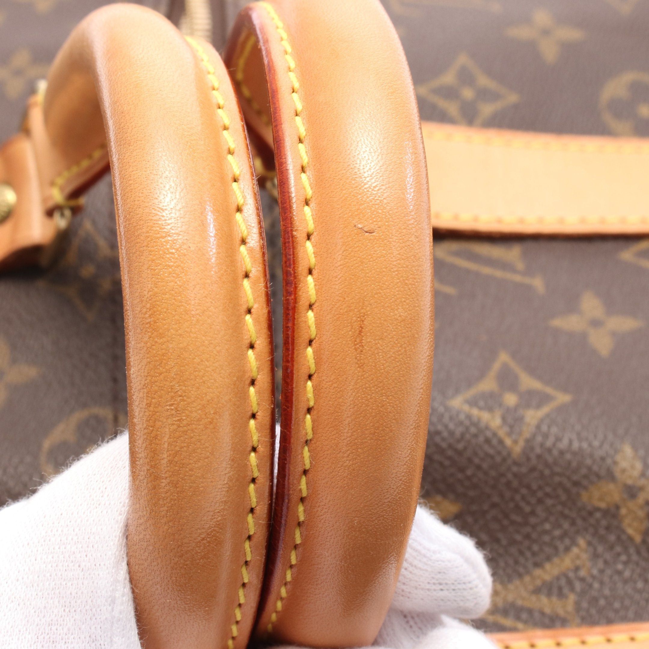 Louis Vuitton Louis Vuitton Keepall 45 Monogram Boston Bag Leather Brown Size ONE SIZE - 10 Thumbnail