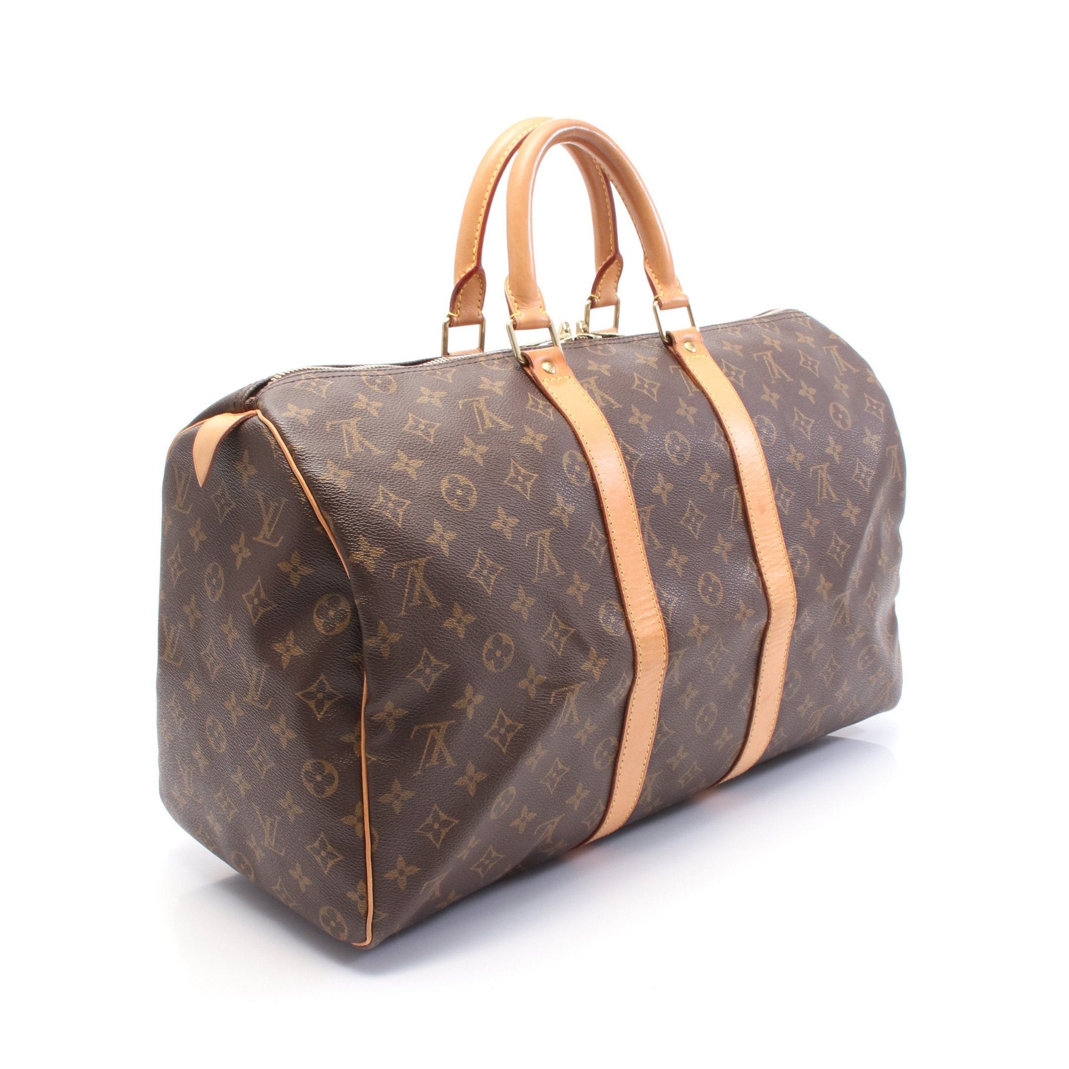 Louis Vuitton Louis Vuitton Keepall 45 Monogram Boston Bag Leather Brown Size ONE SIZE - 2 Thumbnail