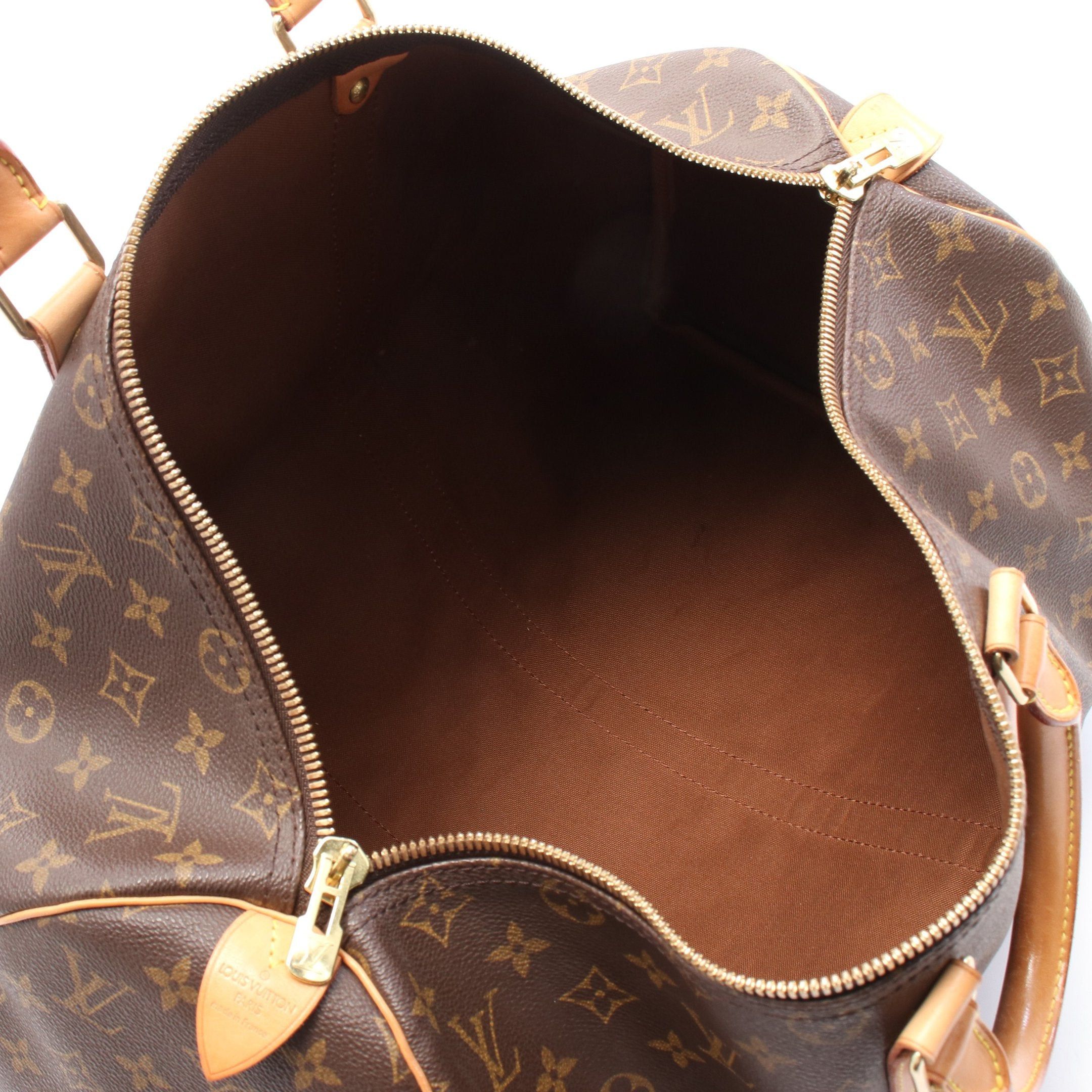 Louis Vuitton Louis Vuitton Keepall 45 Monogram Boston Bag Leather Brown Size ONE SIZE - 3 Thumbnail