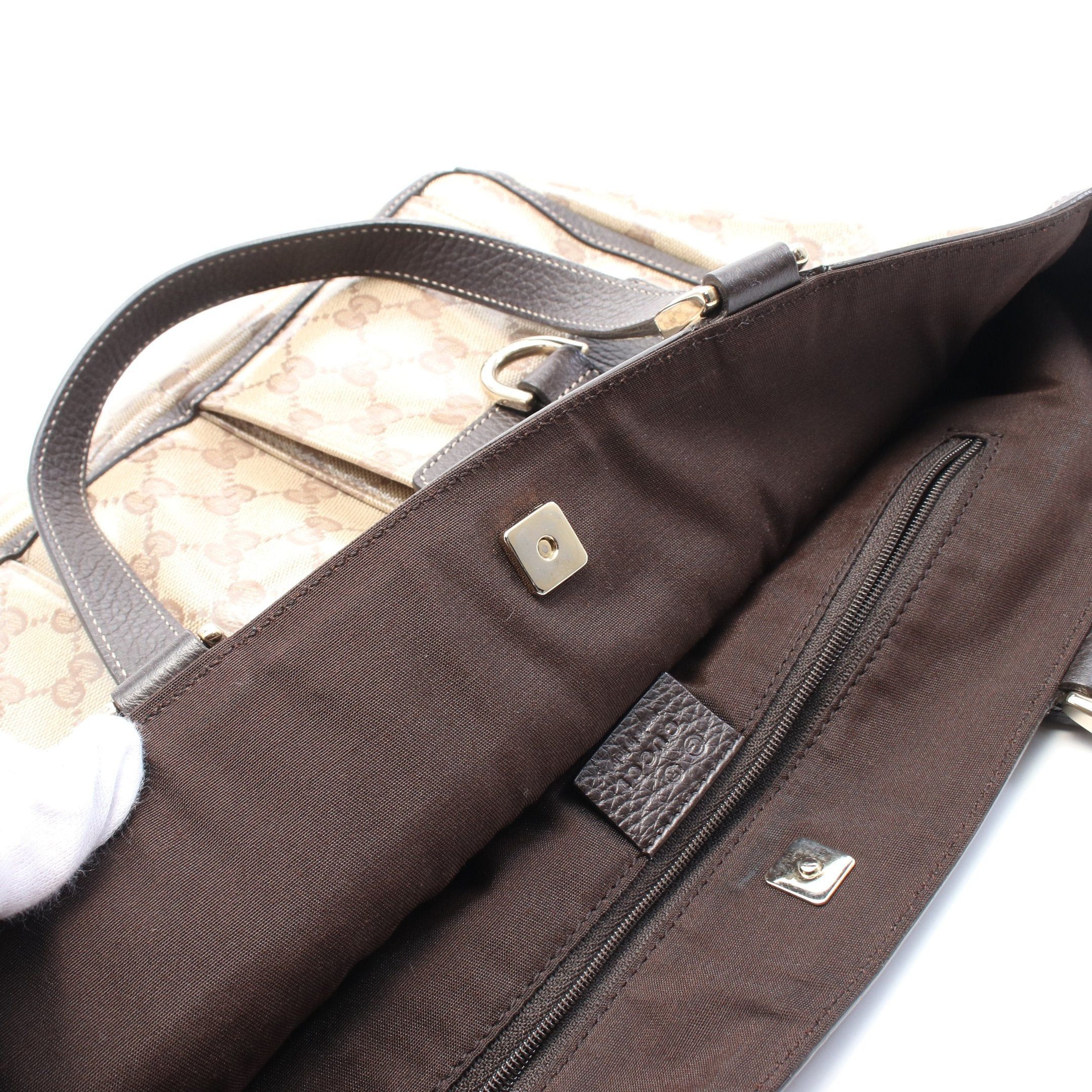 Gucci Gucci Abby Gg Crystal Shoulder Bag Tote Coated Canvas Leather Beige Brown Size ONE SIZE - 5 Thumbnail
