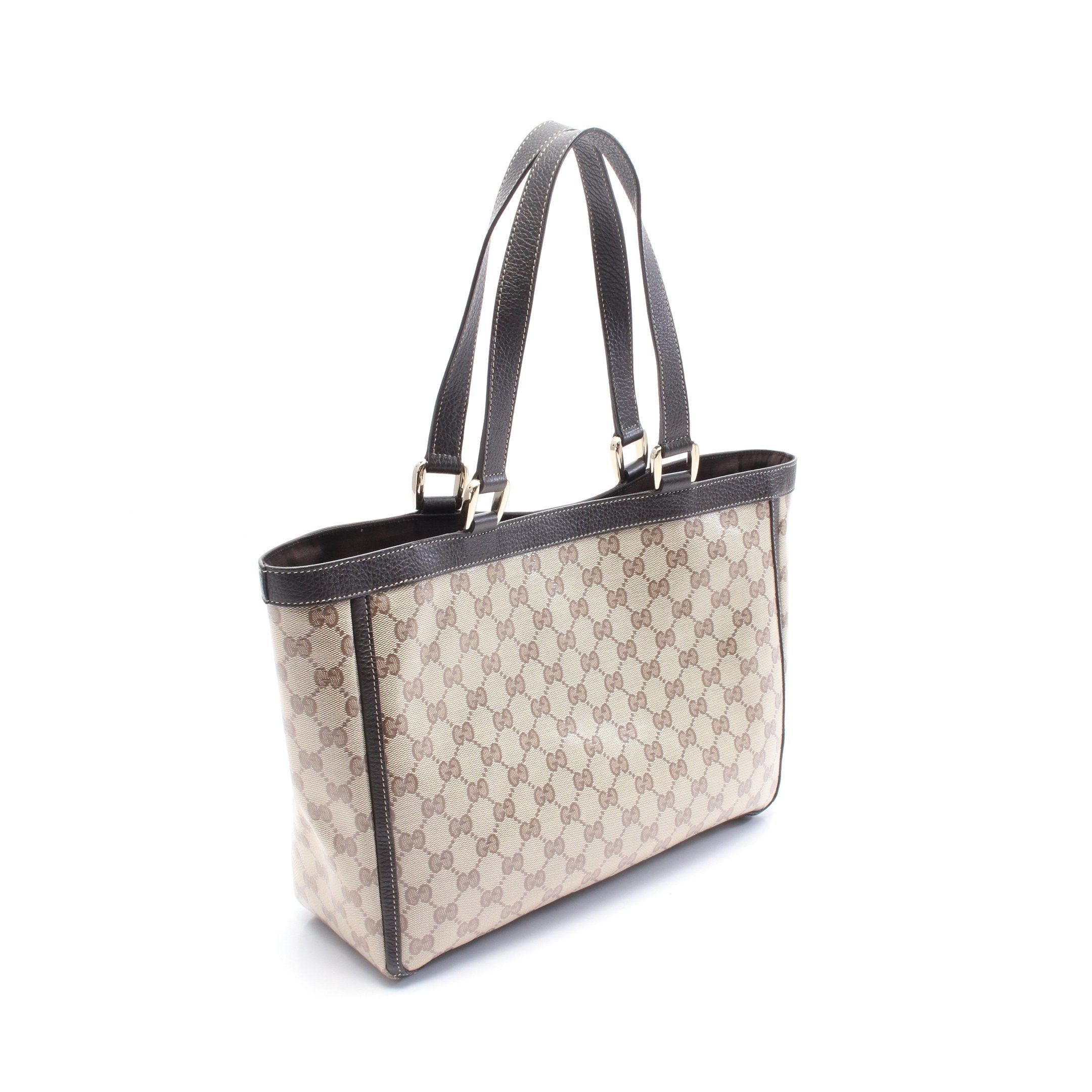 Gucci Gucci Abby Gg Crystal Shoulder Bag Tote Coated Canvas Leather Beige Brown Size ONE SIZE - 2 Thumbnail