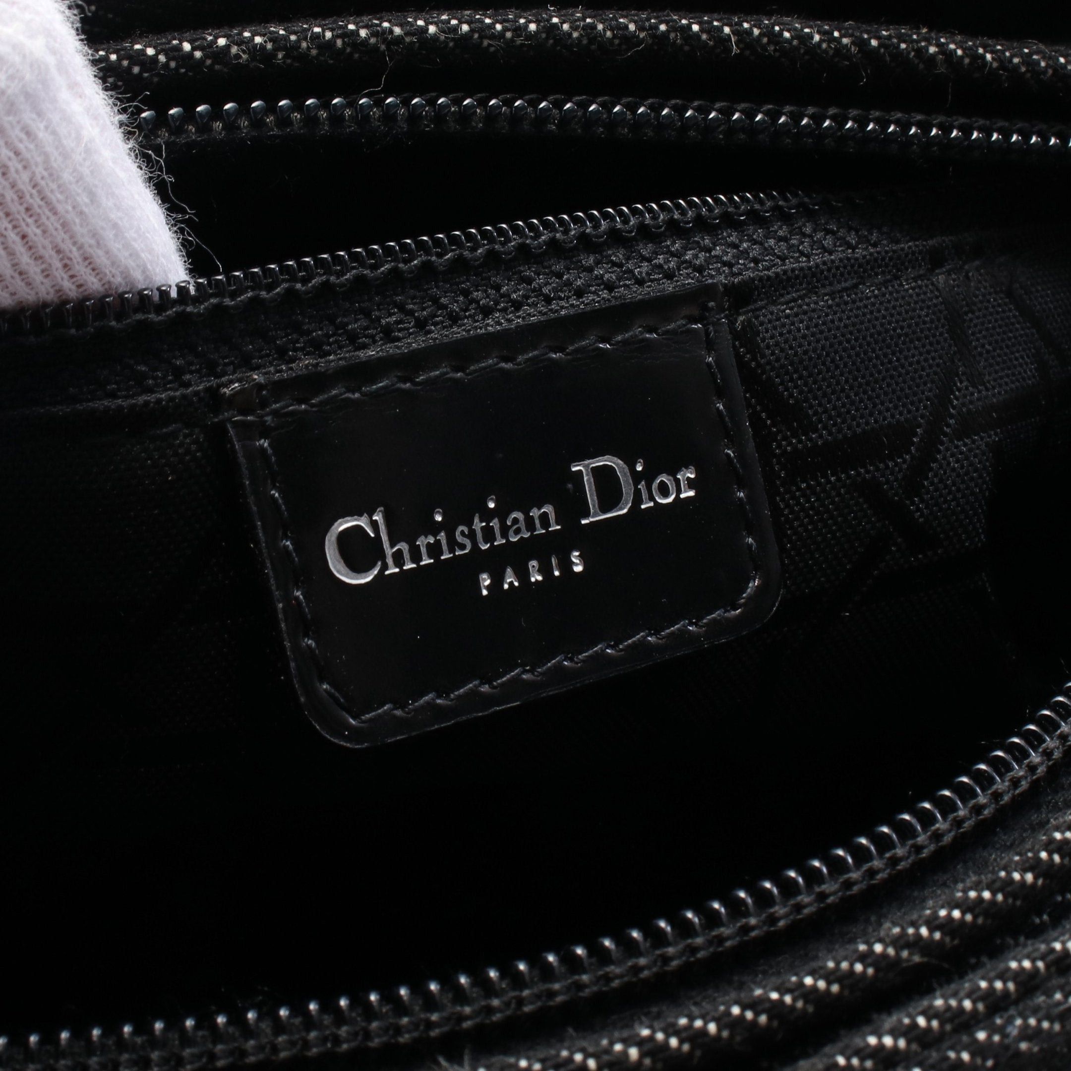 Dior Dior Lady Dior Handbag Denim Leather Black Size ONE SIZE - 4 Thumbnail