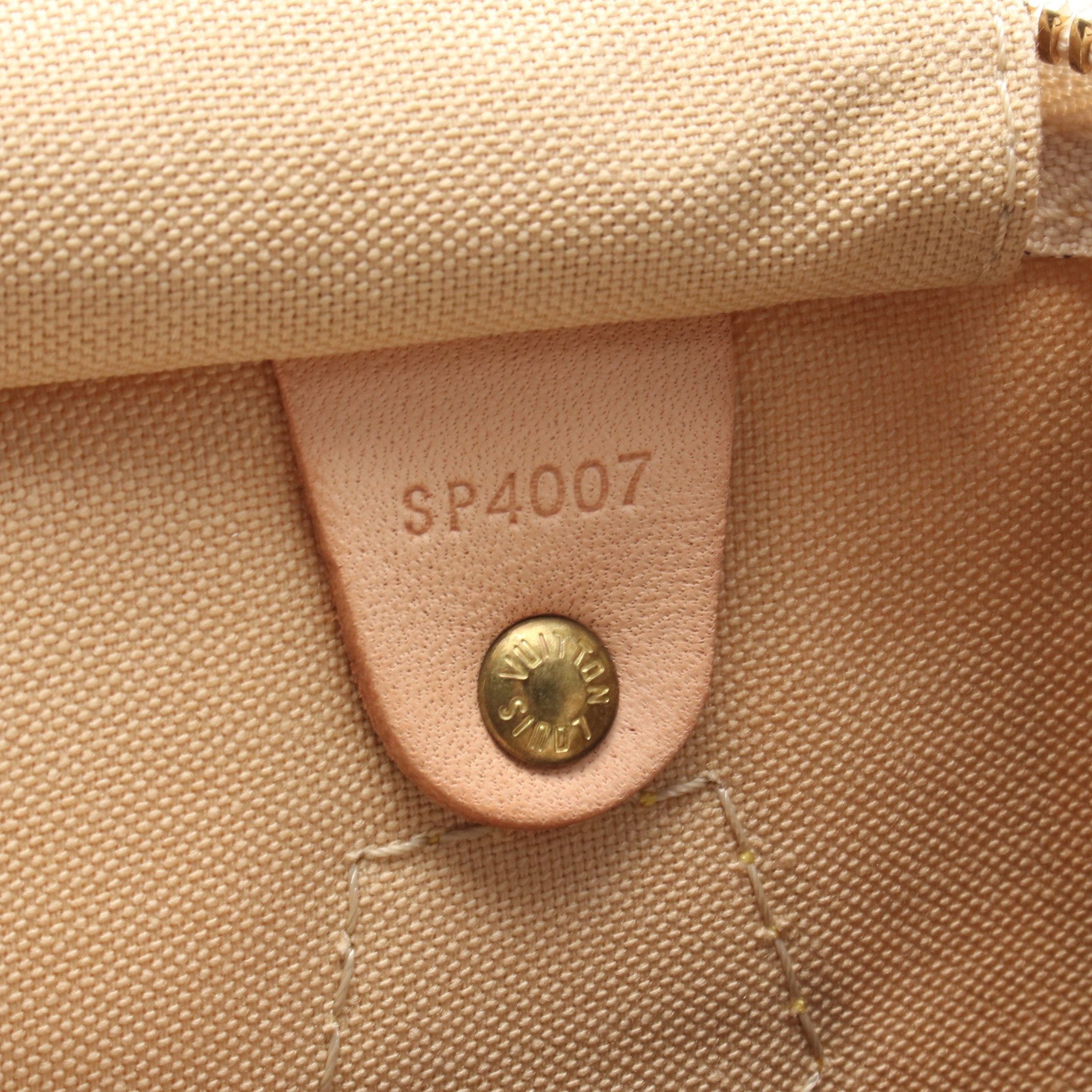 Louis Vuitton Louis Vuitton Speedy 30 Damier Azur Handbag Leather White Size ONE SIZE - 5 Thumbnail