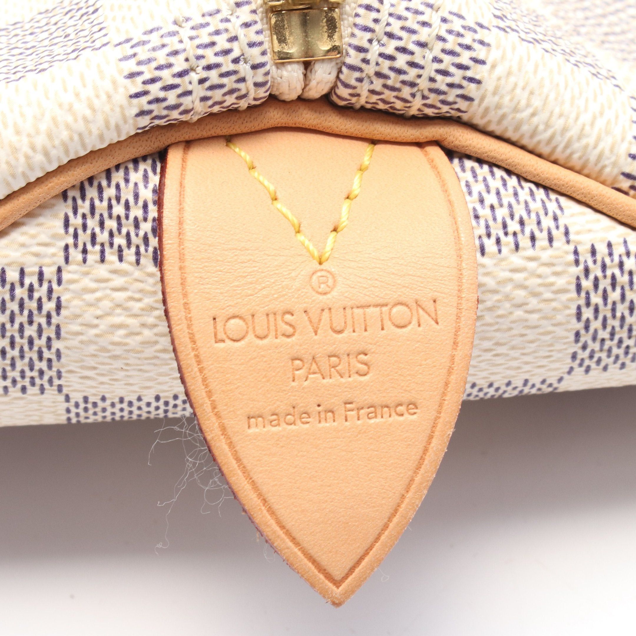 Louis Vuitton Louis Vuitton Speedy 30 Damier Azur Handbag Leather White Size ONE SIZE - 4 Thumbnail