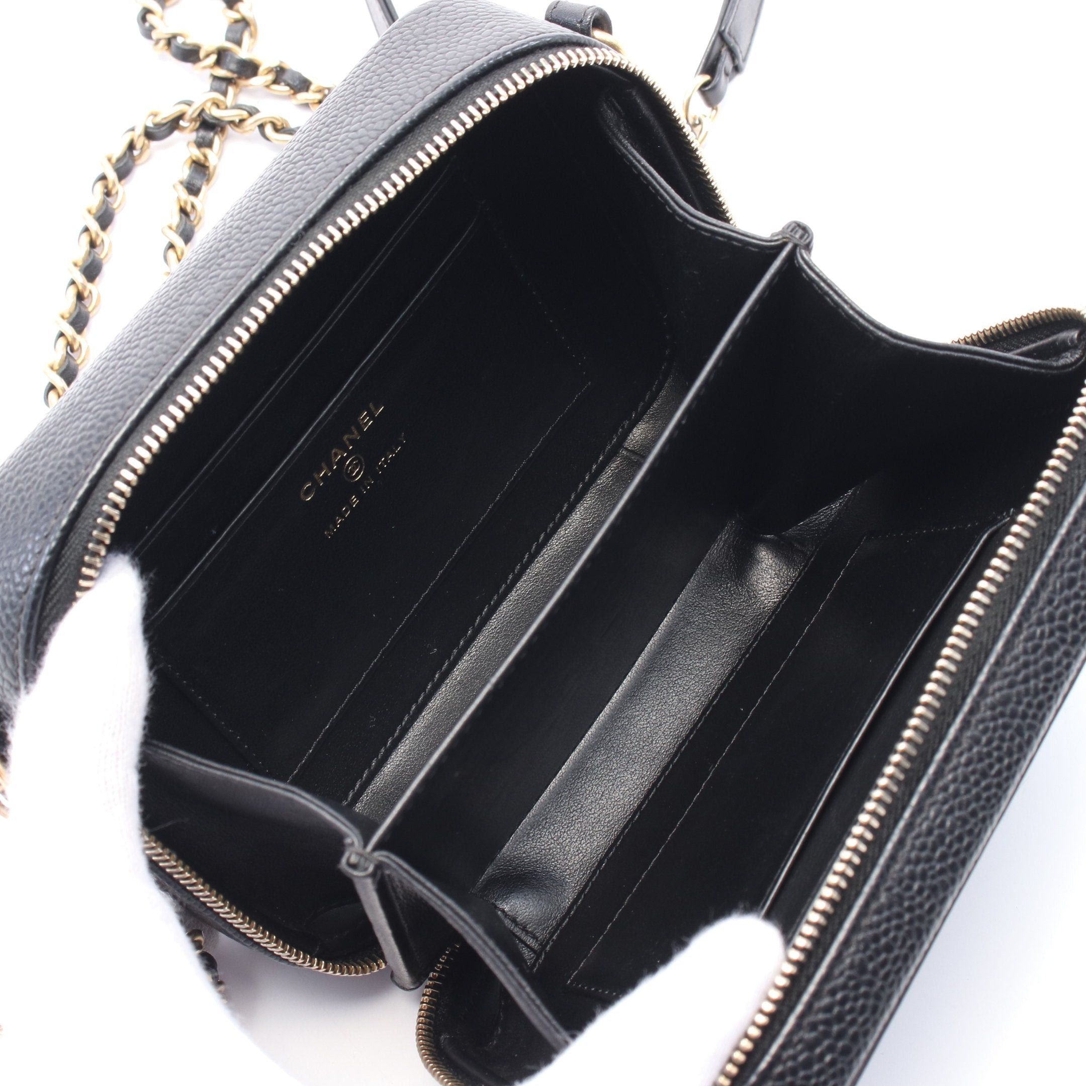Chanel Chanel Cc Filigree Mini Vanity Chain Shoulder Bag Caviar Skin Black Gold Hardware Size ONE SIZE - 3 Thumbnail