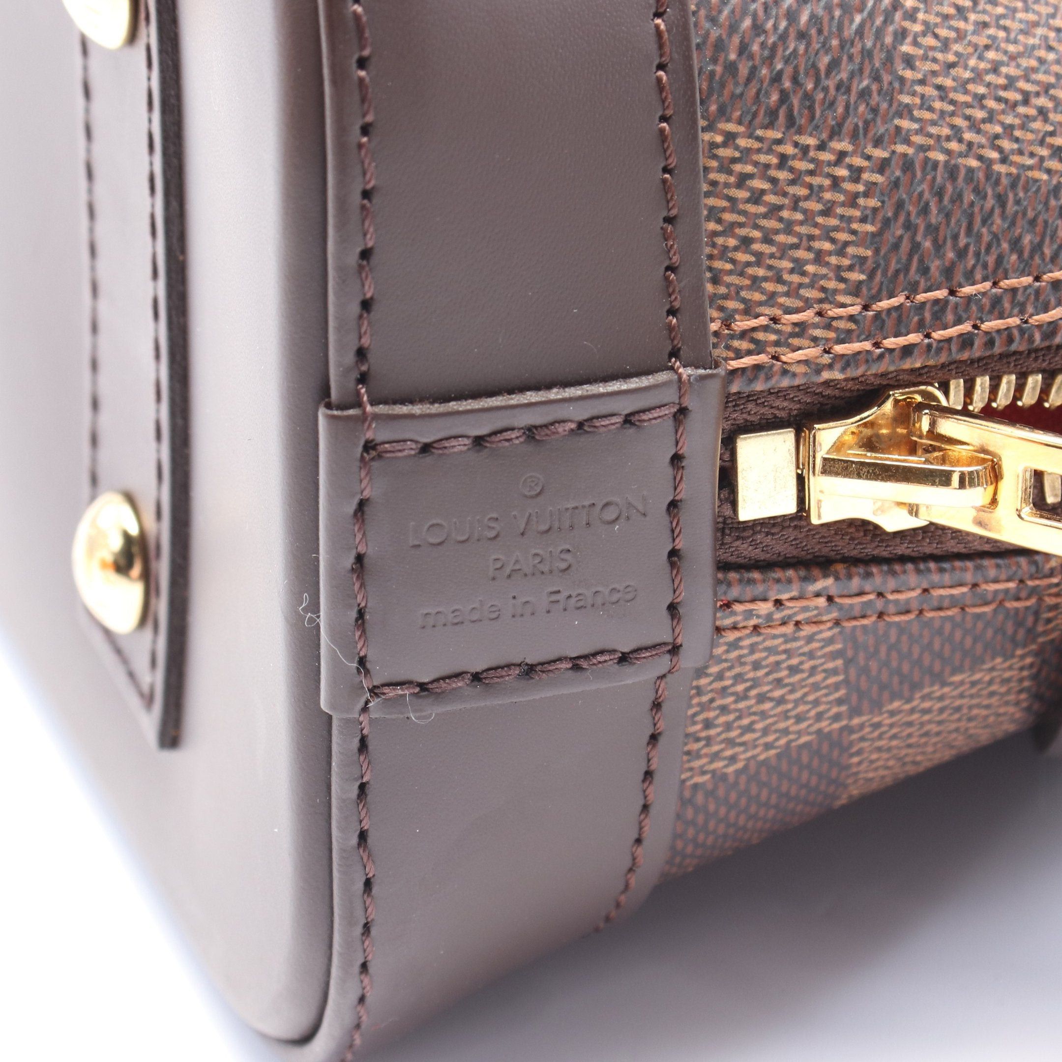 Louis Vuitton Louis Vuitton Alma Bb Damier Ebene Handbag Leather Brown Size ONE SIZE - 4 Thumbnail