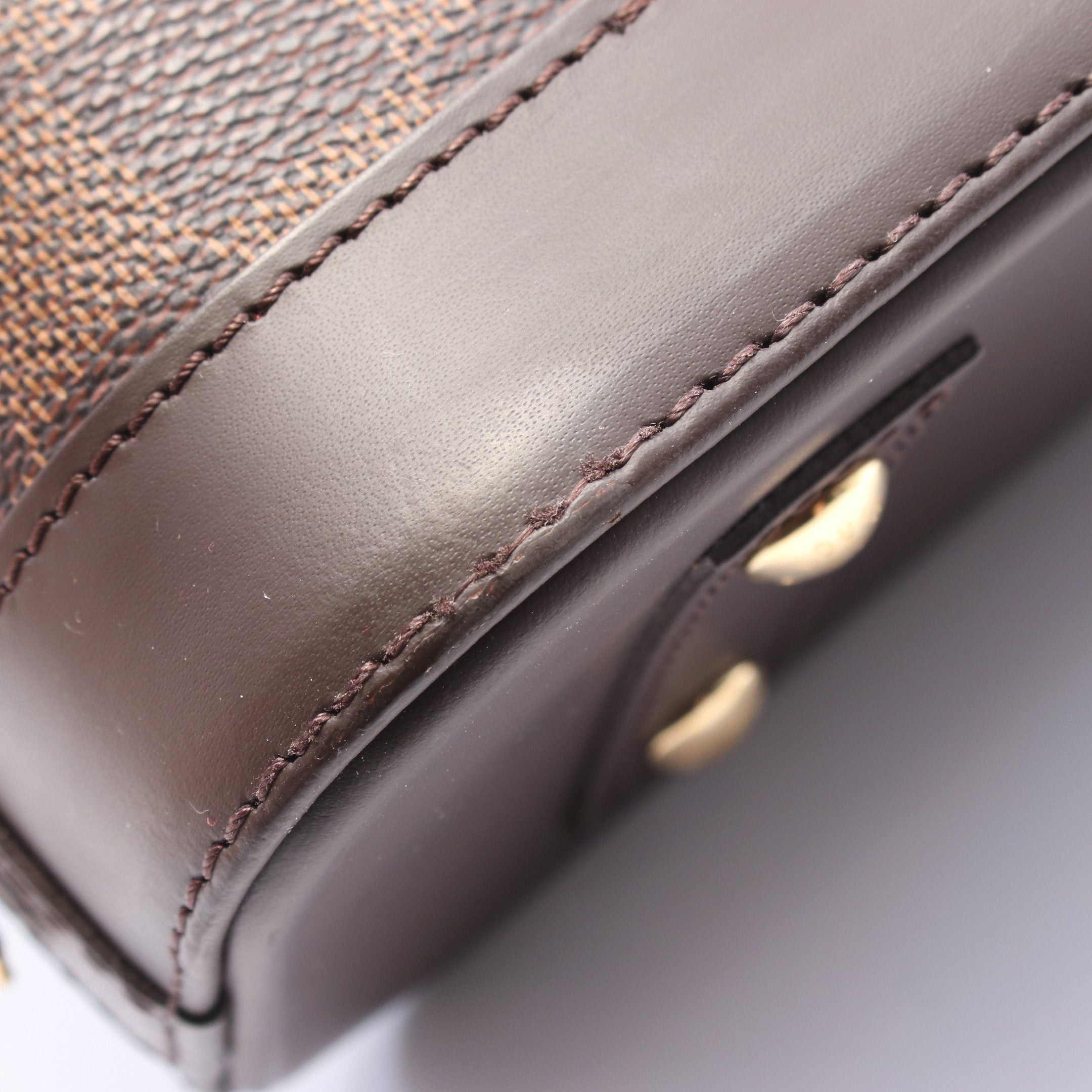 Louis Vuitton Louis Vuitton Alma Bb Damier Ebene Handbag Leather Brown Size ONE SIZE - 8 Thumbnail